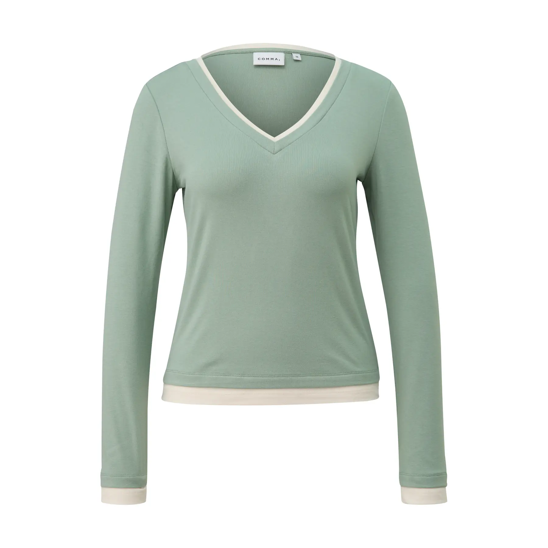Langarmshirt aus Viskose mit V-Ausschnitt für Damen COMMA