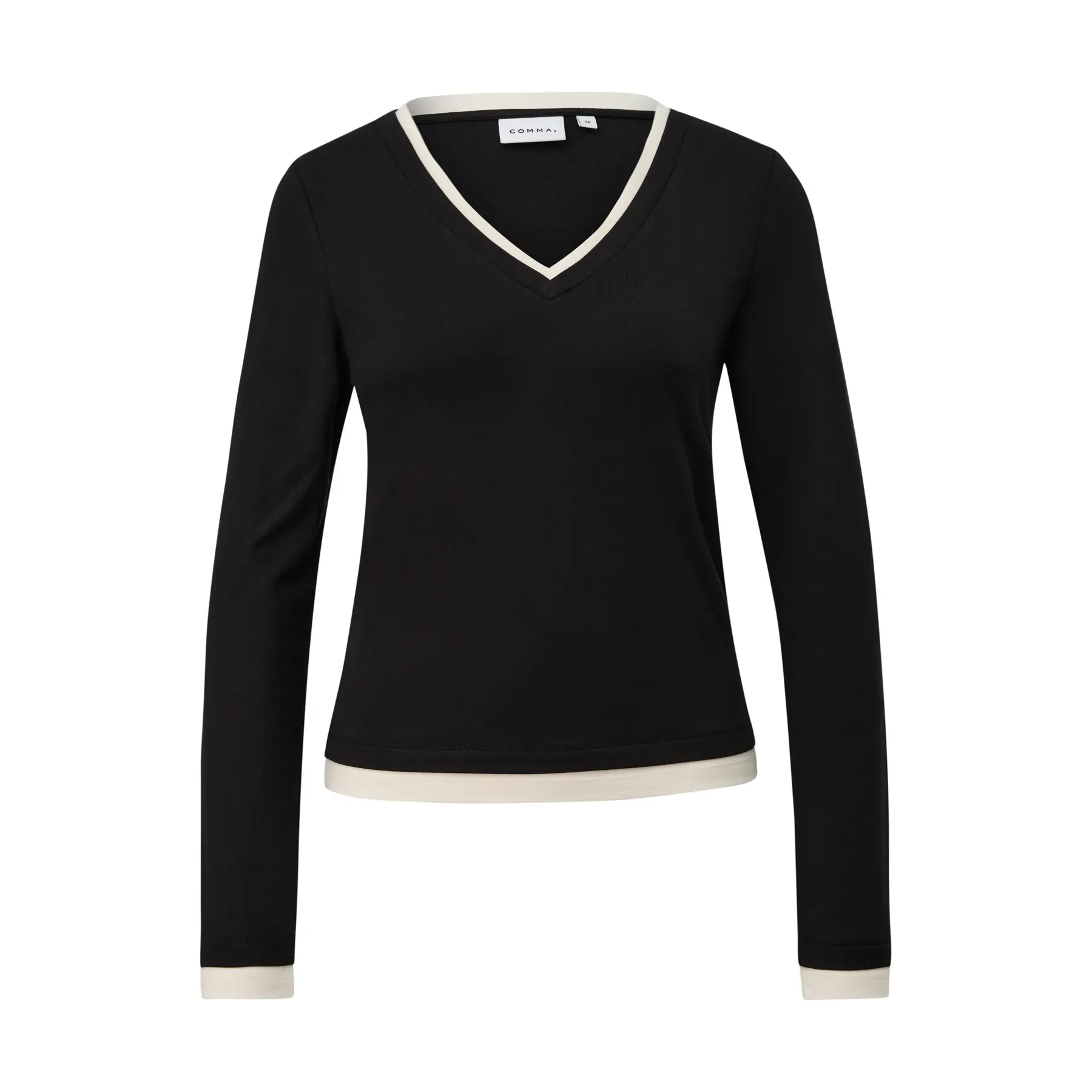 Langarmshirt aus Viskose mit V-Ausschnitt für Damen COMMA