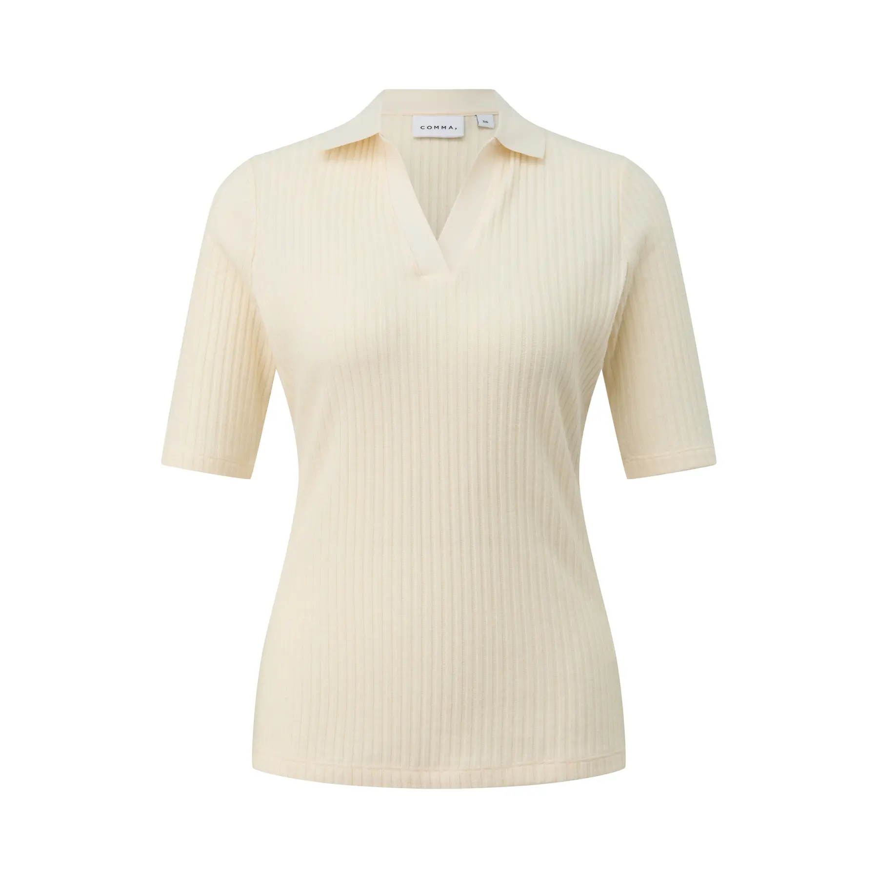 Polo aus geripptem Stoff Damen COMMA
