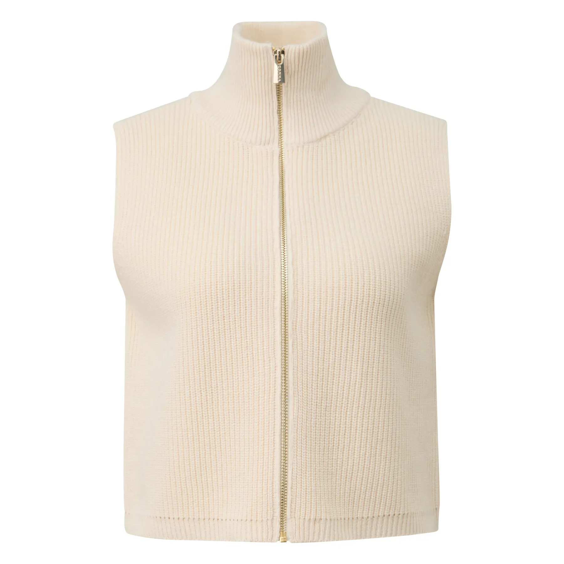 Sleeveless Zip Cardigan With Shawl Collar For Women Comma