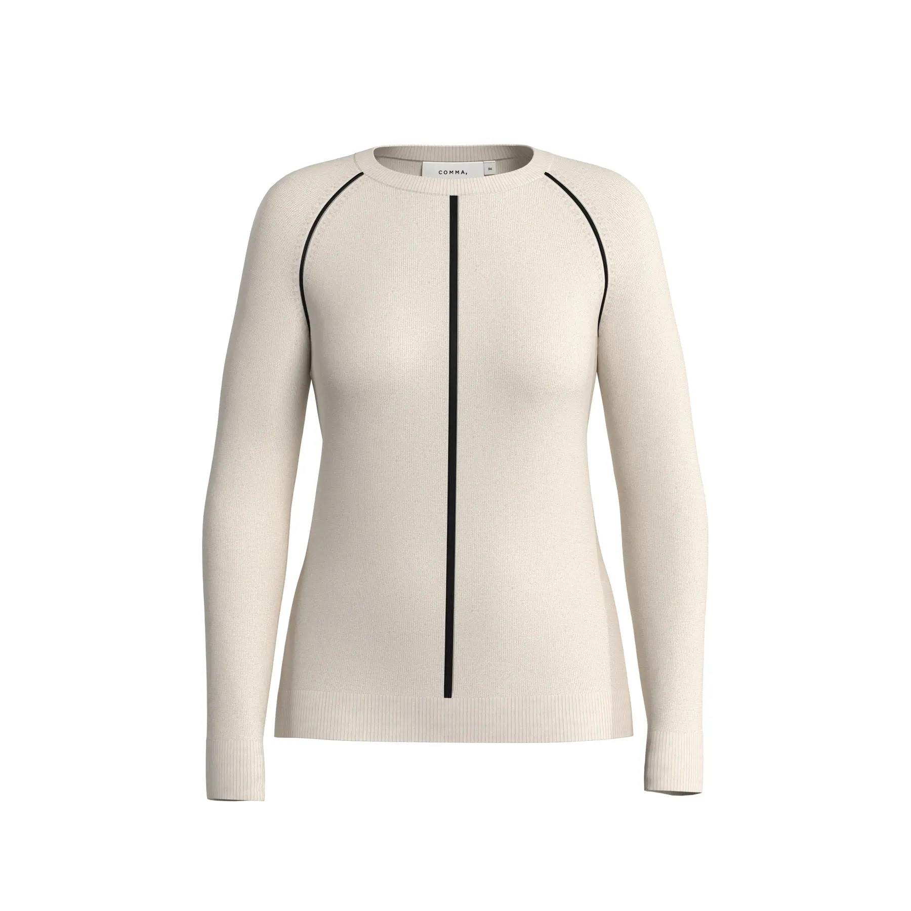 Maglione col rotondo in maglia fine unisce comfort classico donna COMMA