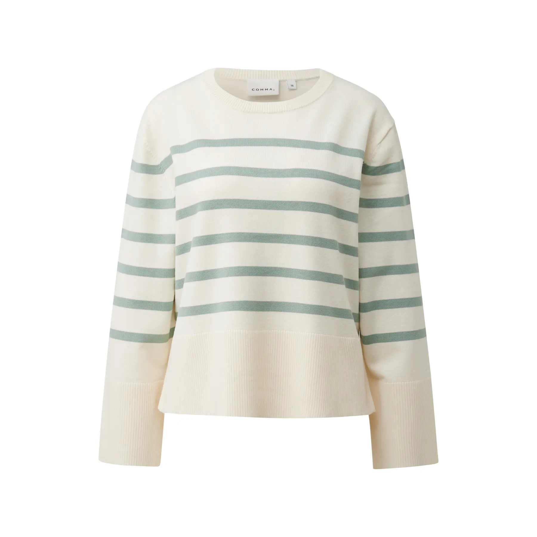 Pull Col Rond Rayé In Maglia Donna COMMA