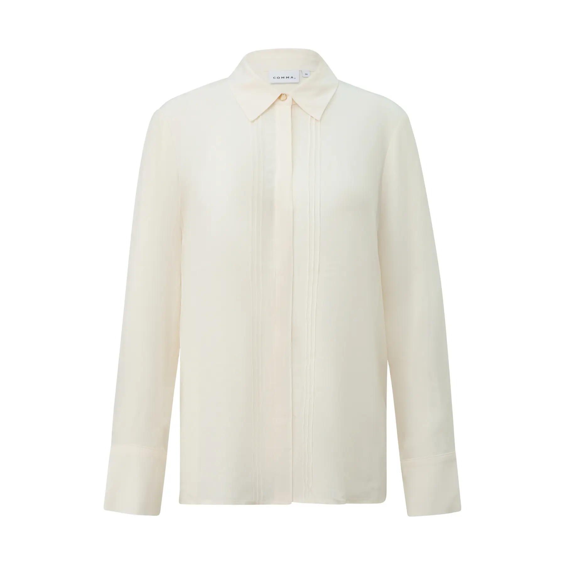 Camicia in viscosa con pieghe piatte e bottoni nascosti donna COMMA