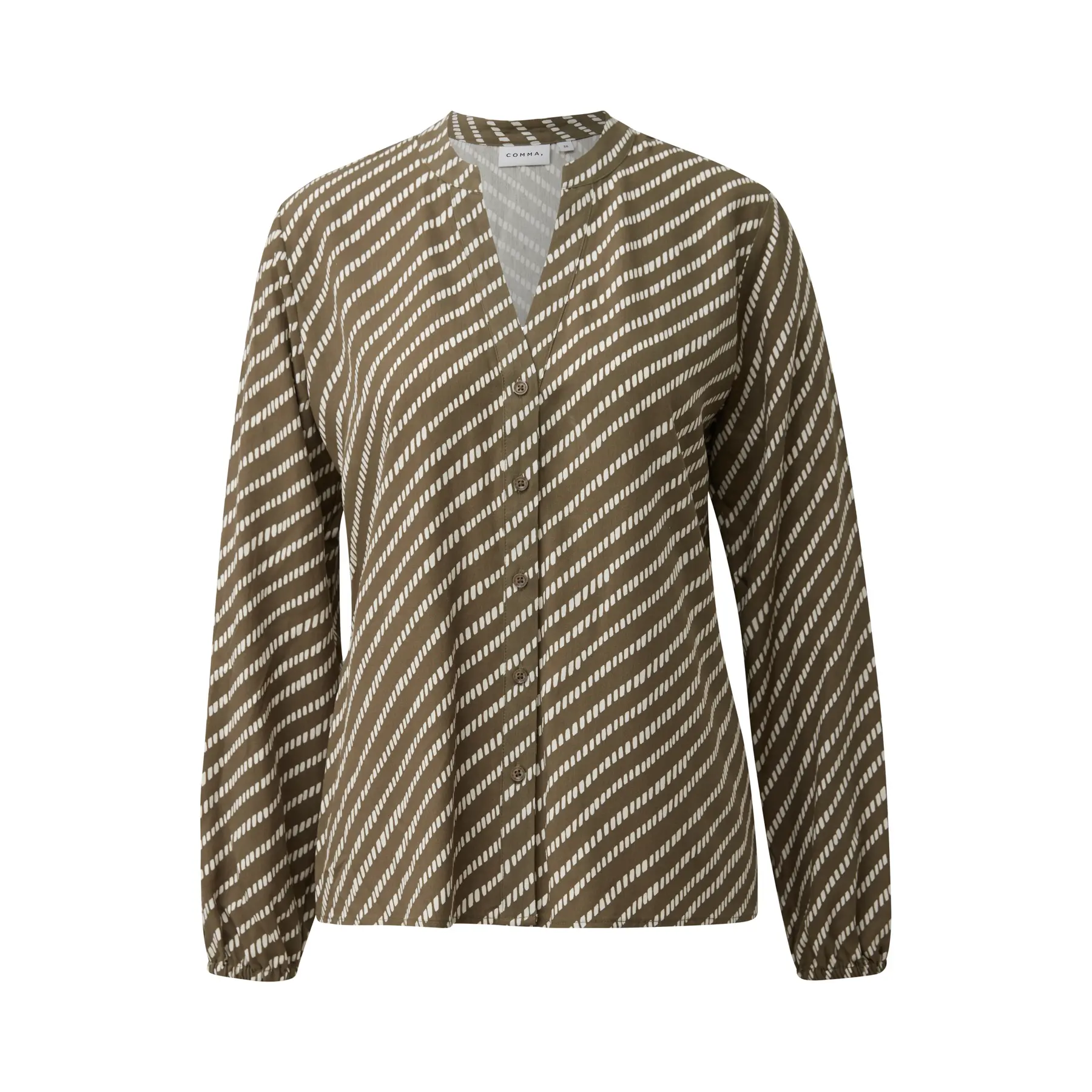 Blusa a maniche lunghe stampata con colletto alto donna COMMA