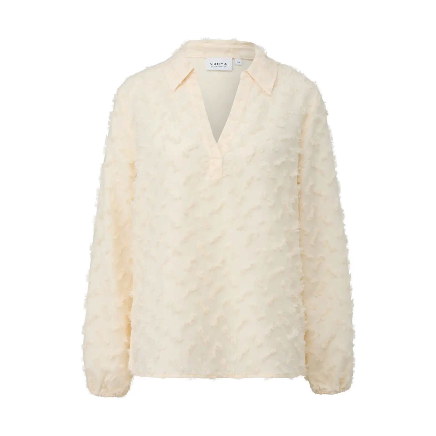 Blusa a maniche lunghe in jacquard 3D donna COMMA