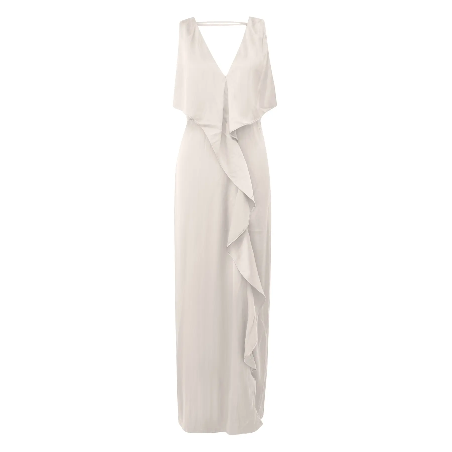Fitted Satin Long Dress V-Neck Women Comma