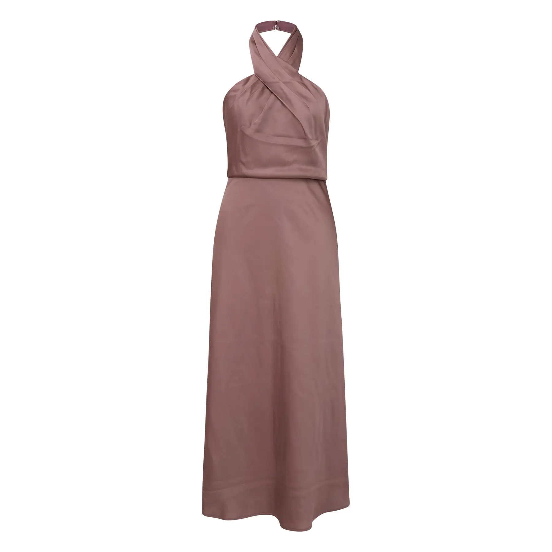 Satin Etuikleid Mit Tiefem Rückenausschnitt Und Halterkragen Für Damen Comma