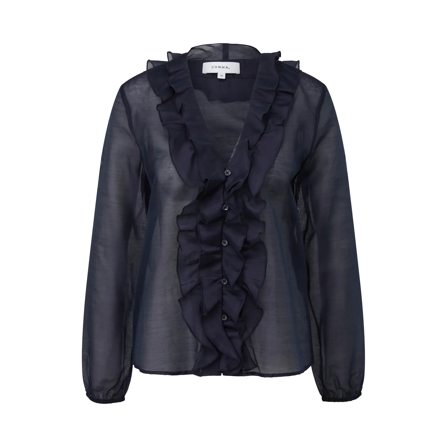 V-hals Lyocell Blouse met Volants Dames COMMA