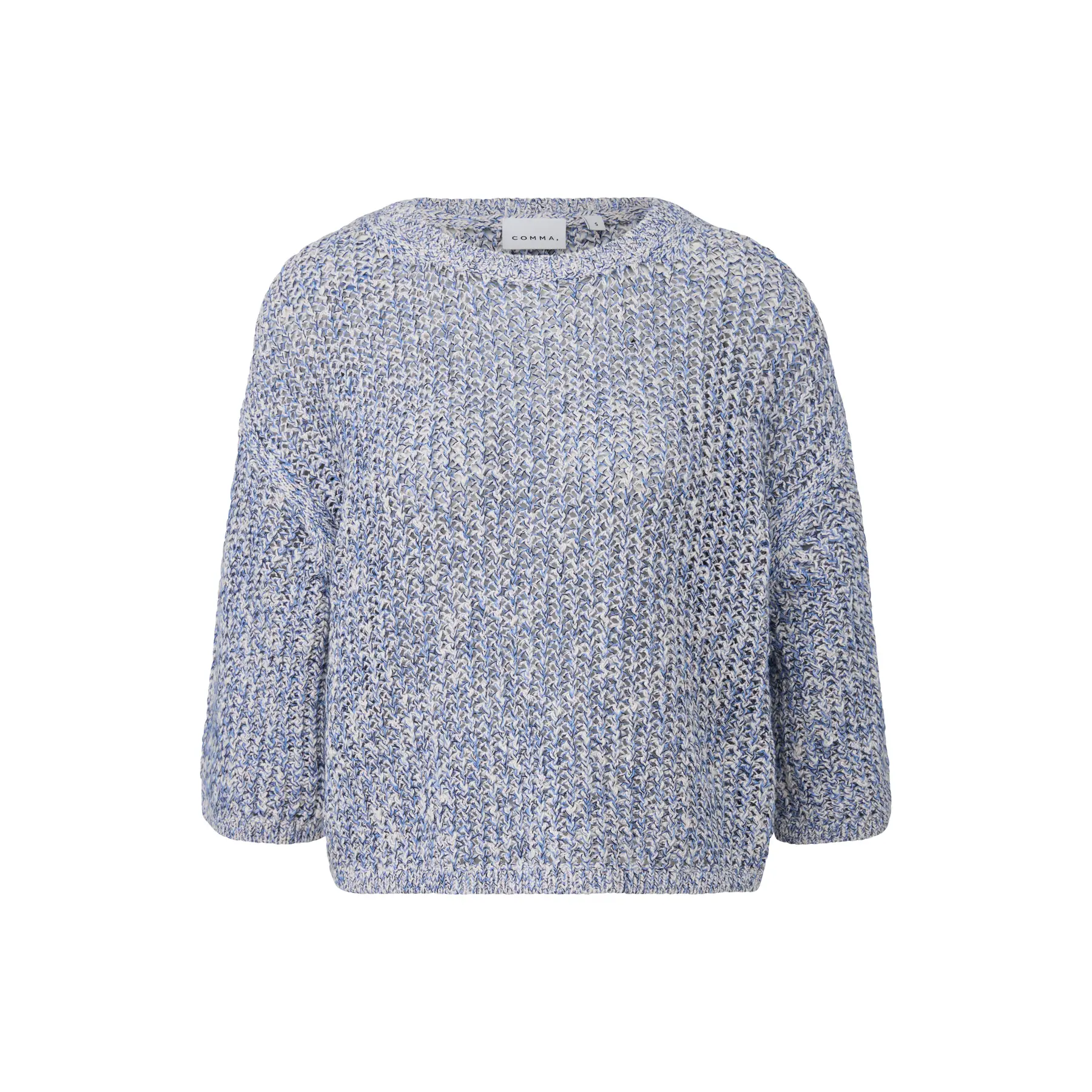 Pullover col rund a coste con scollatura donna COMMA
