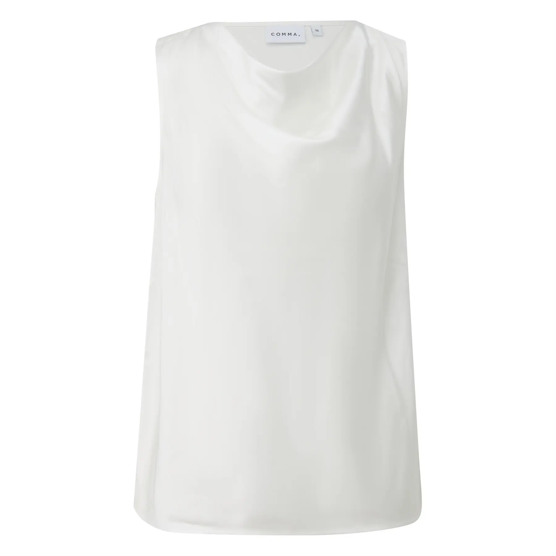Top in raso con scollo a diaframma e pieghe donna COMMA
