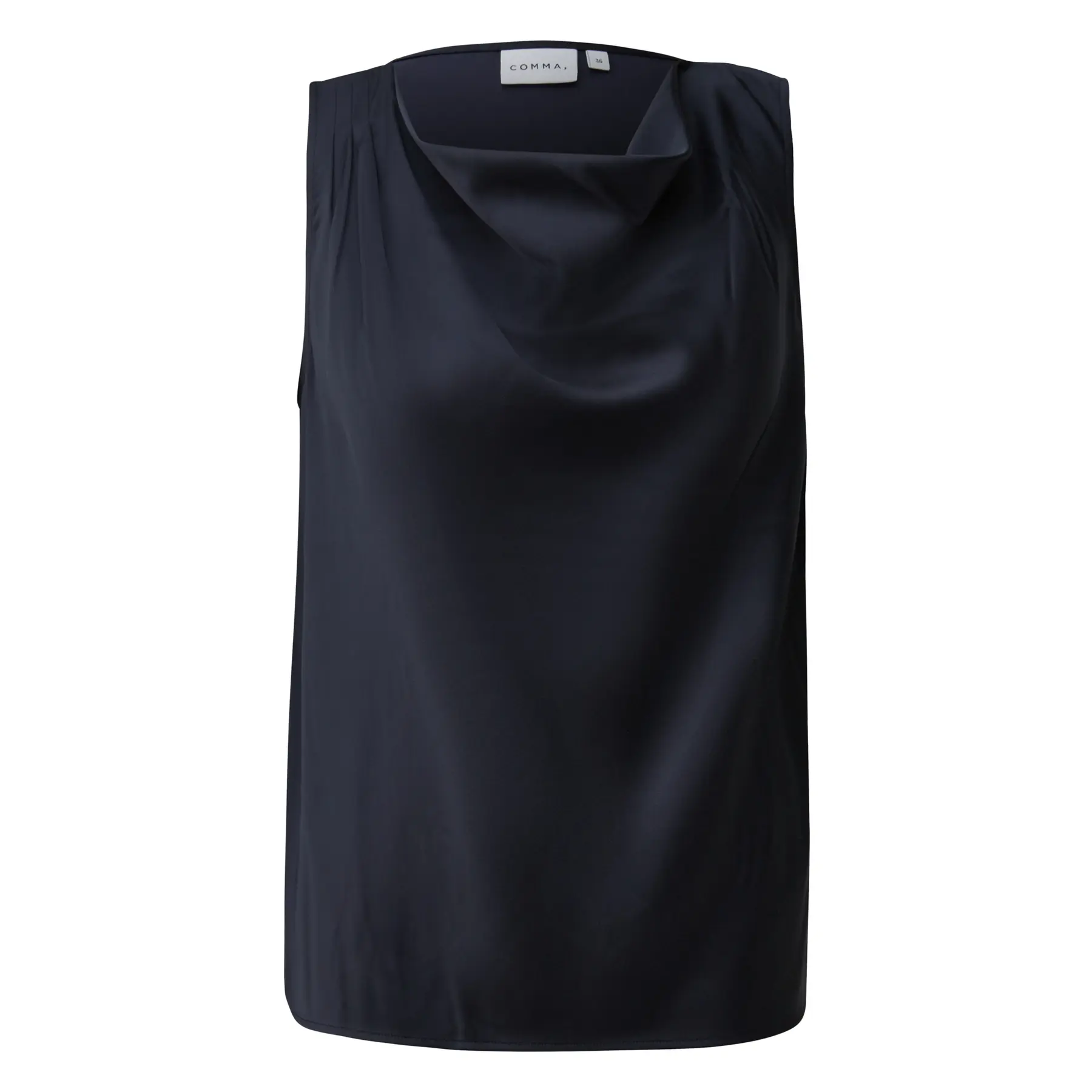 Top in raso con scollo a diaframma e pieghe donna COMMA
