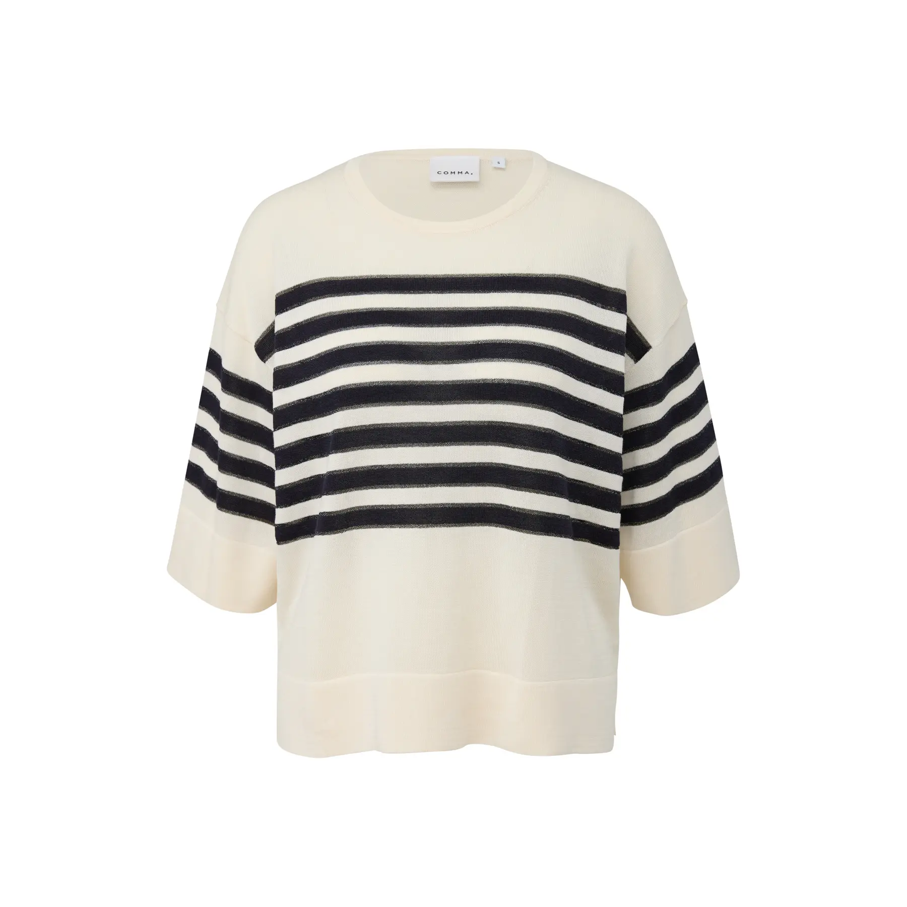 Maglione a girocollo a righe in maglia leggera donna COMMA