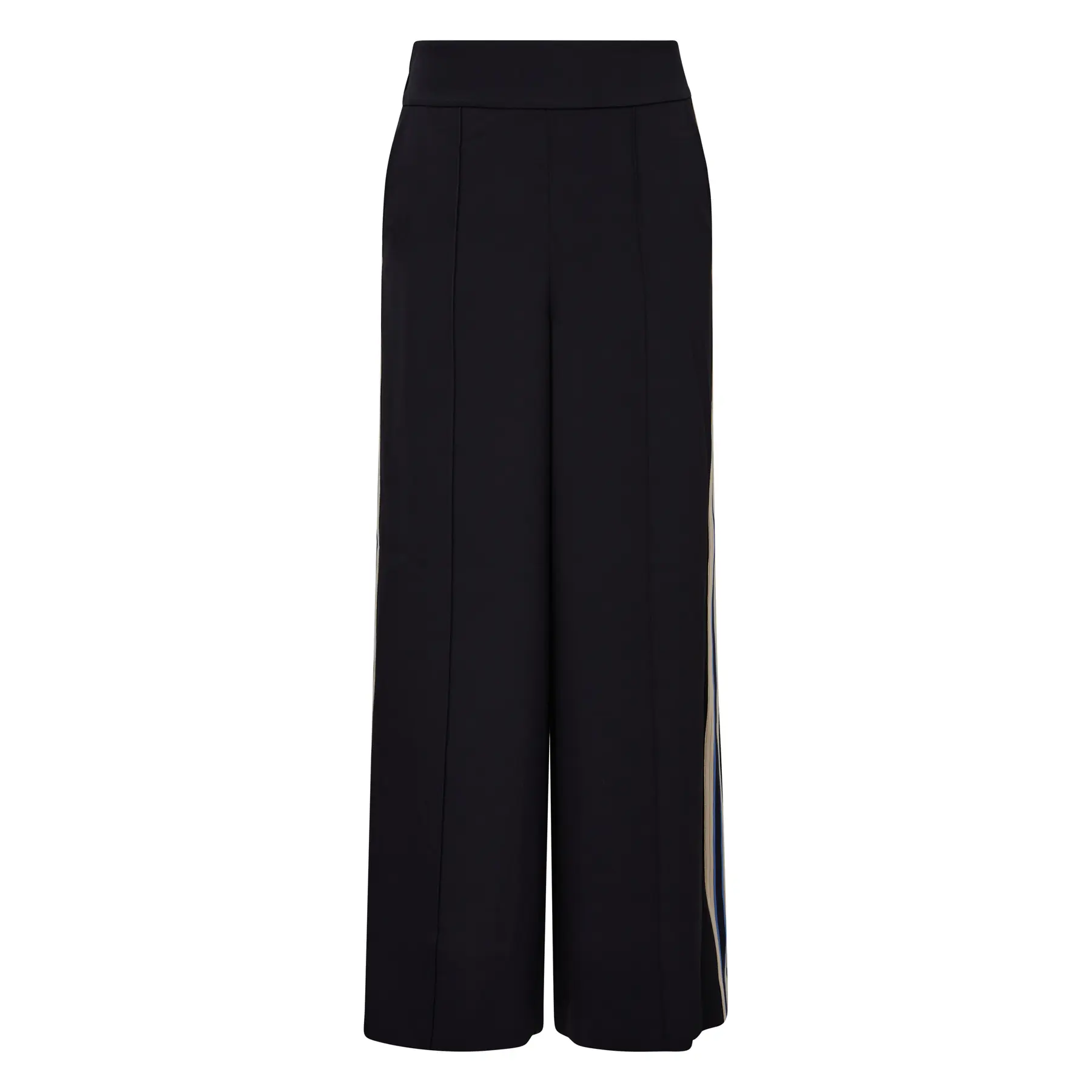 Broek met wijde pijpen versierd met originele zijbanden dames COMMA