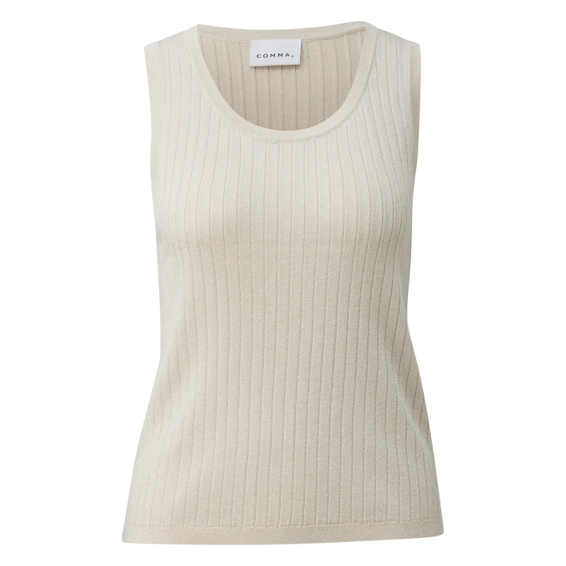 Canotta in maglia a costine con filo glitterato donna COMMA