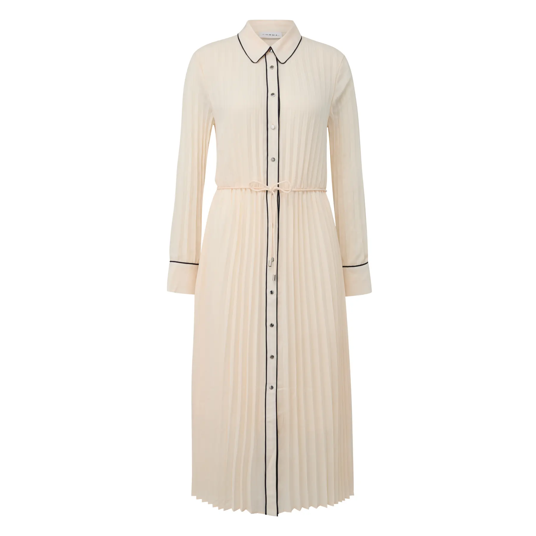 Robe chemise plissée manches longues in chiffon donna COMMA