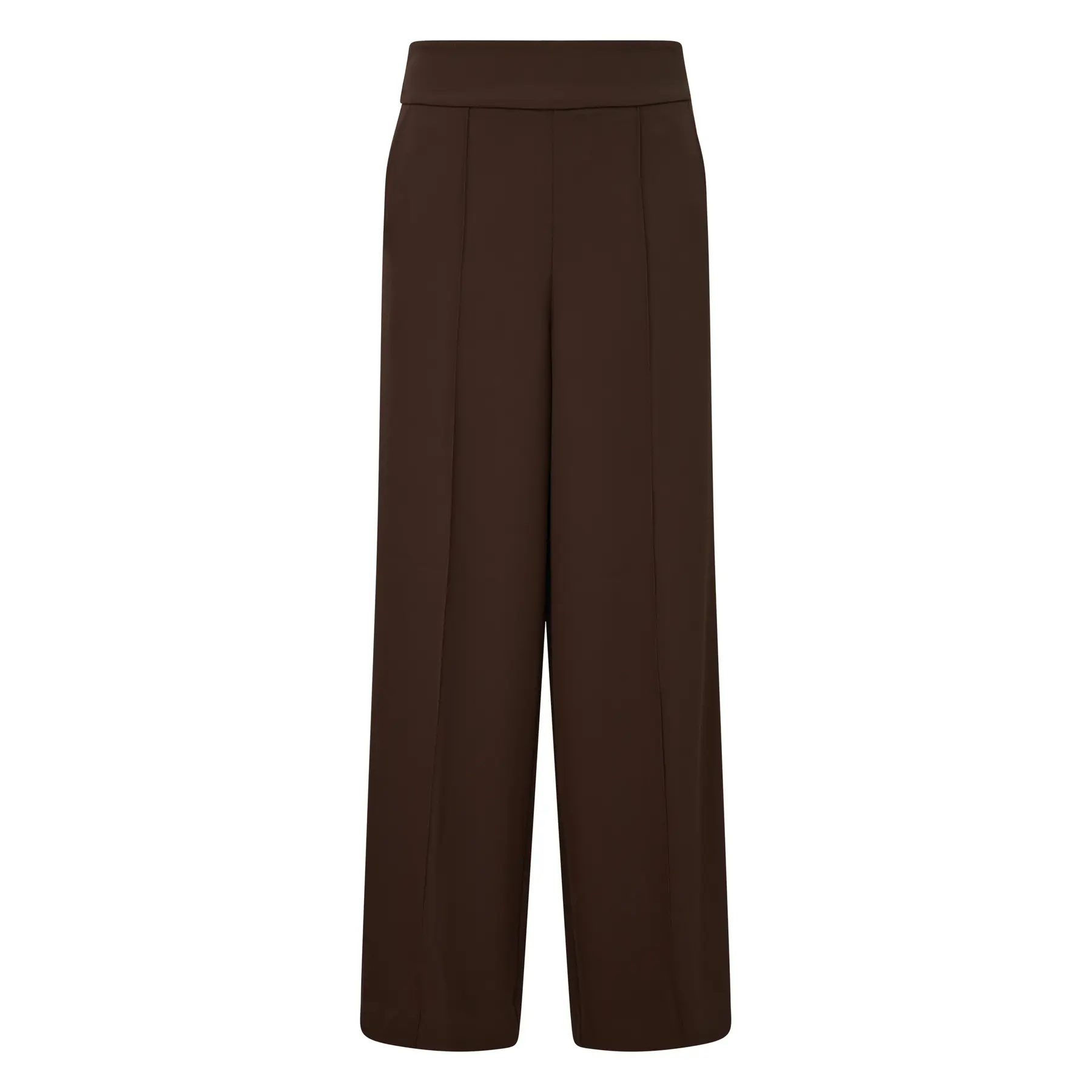 Zijde broek met brede pijpen en contrasterende strepen dames COMMA
