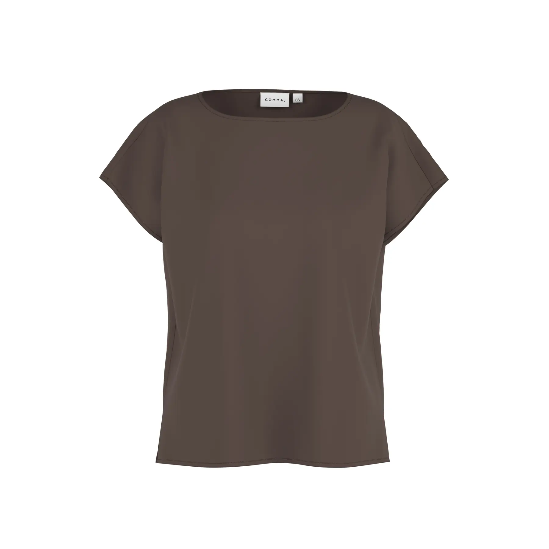 T-shirt fluido con maniche scese e colletto rotondo donna COMMA