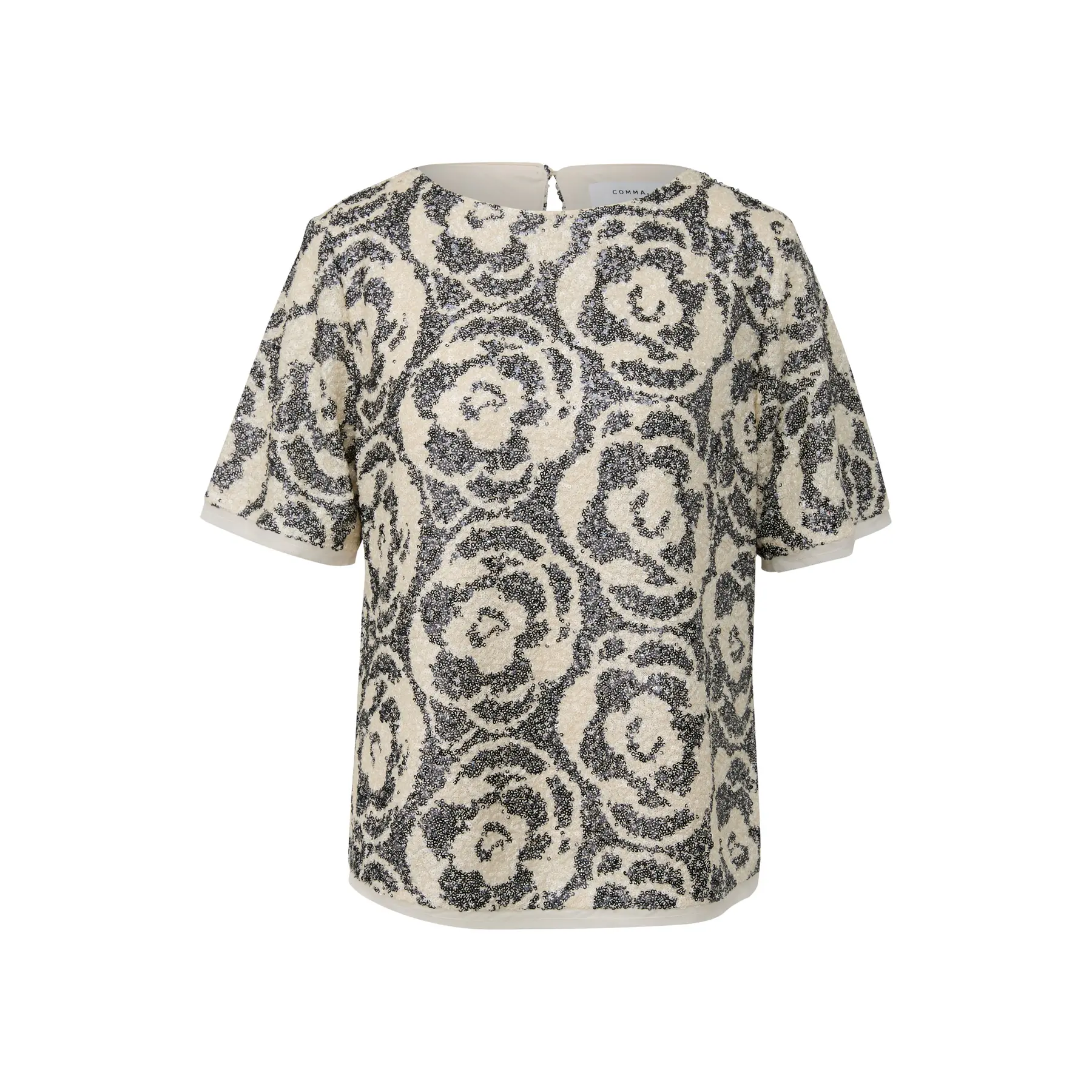 Blusa a maniche corte con paillettes scintillanti donna COMMA