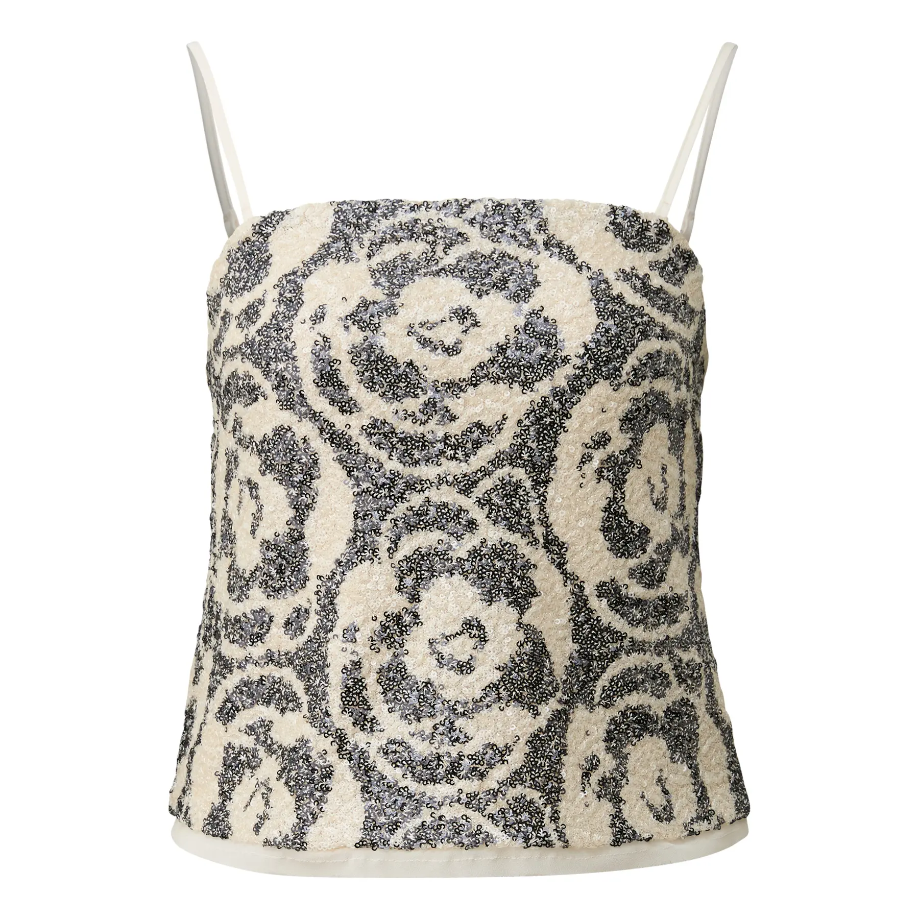 Top stile bandeau con paillettes e spallina removibile donna COMMA