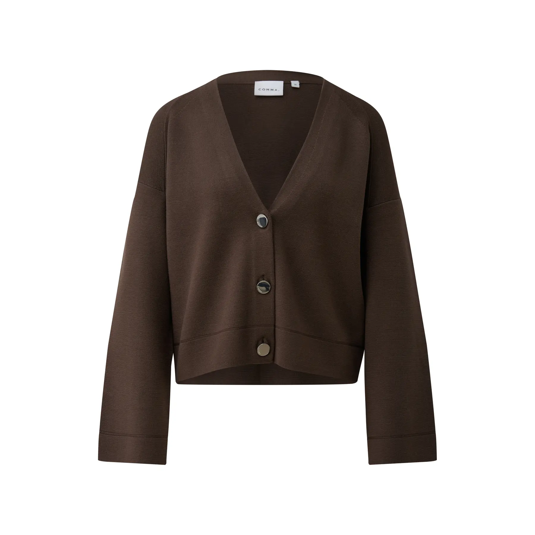 Milanees V-hals moderne cardigan met signature knopen dames COMMA