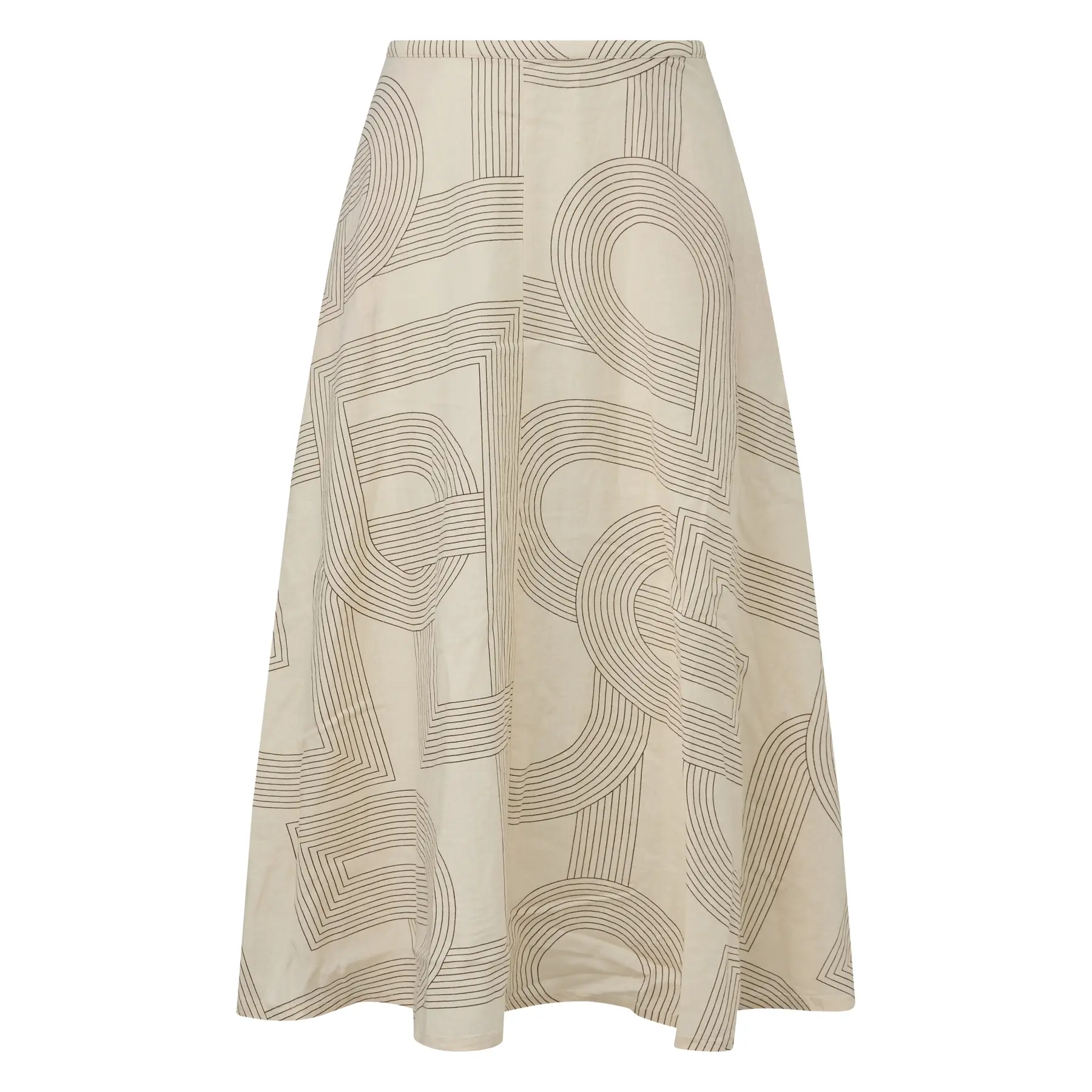 Gonna midi in lino misto a gamba a A con tasche laterali donna COMMA