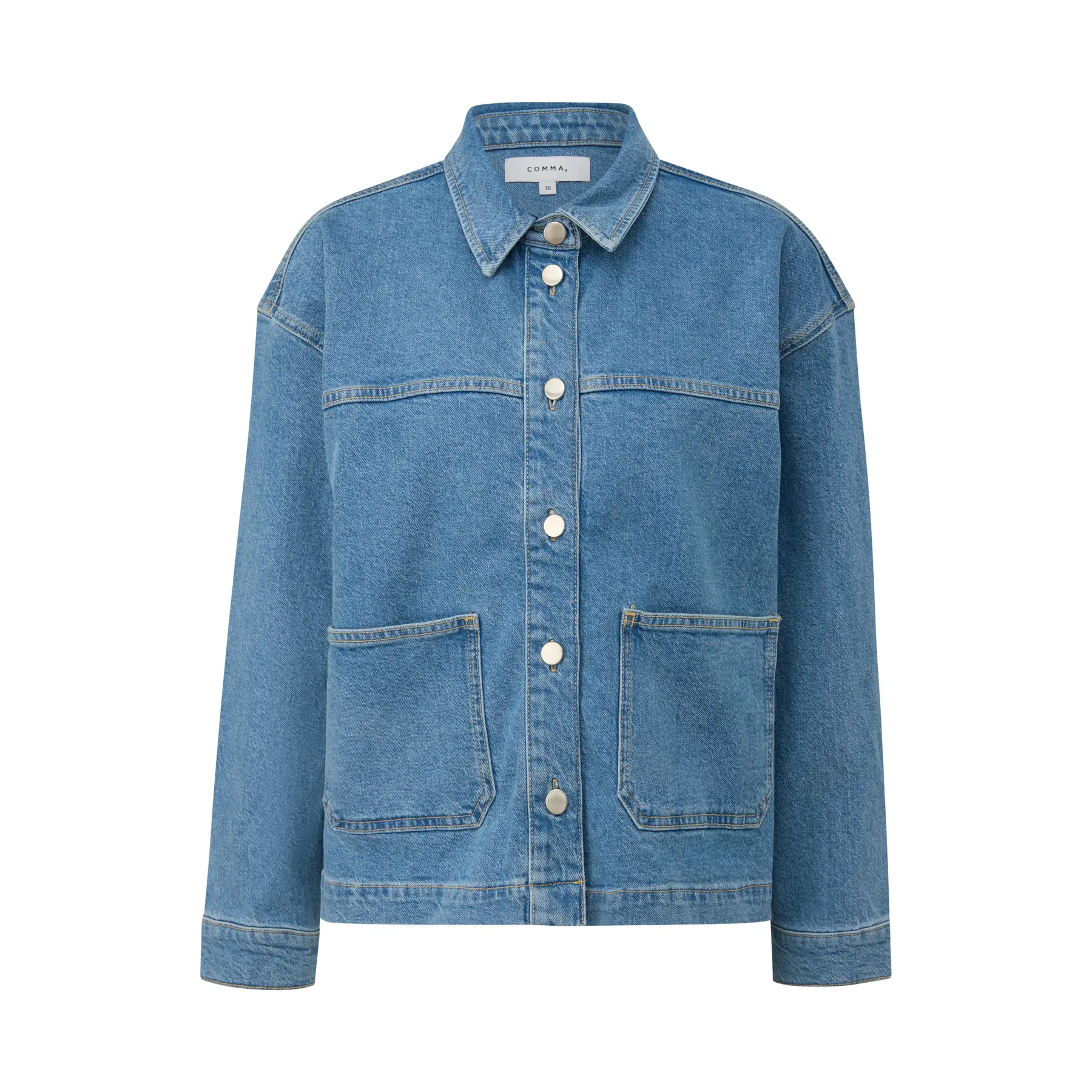 Damen Jeansjacke mit lässigem Schnitt und Knopfverschluss COMMA