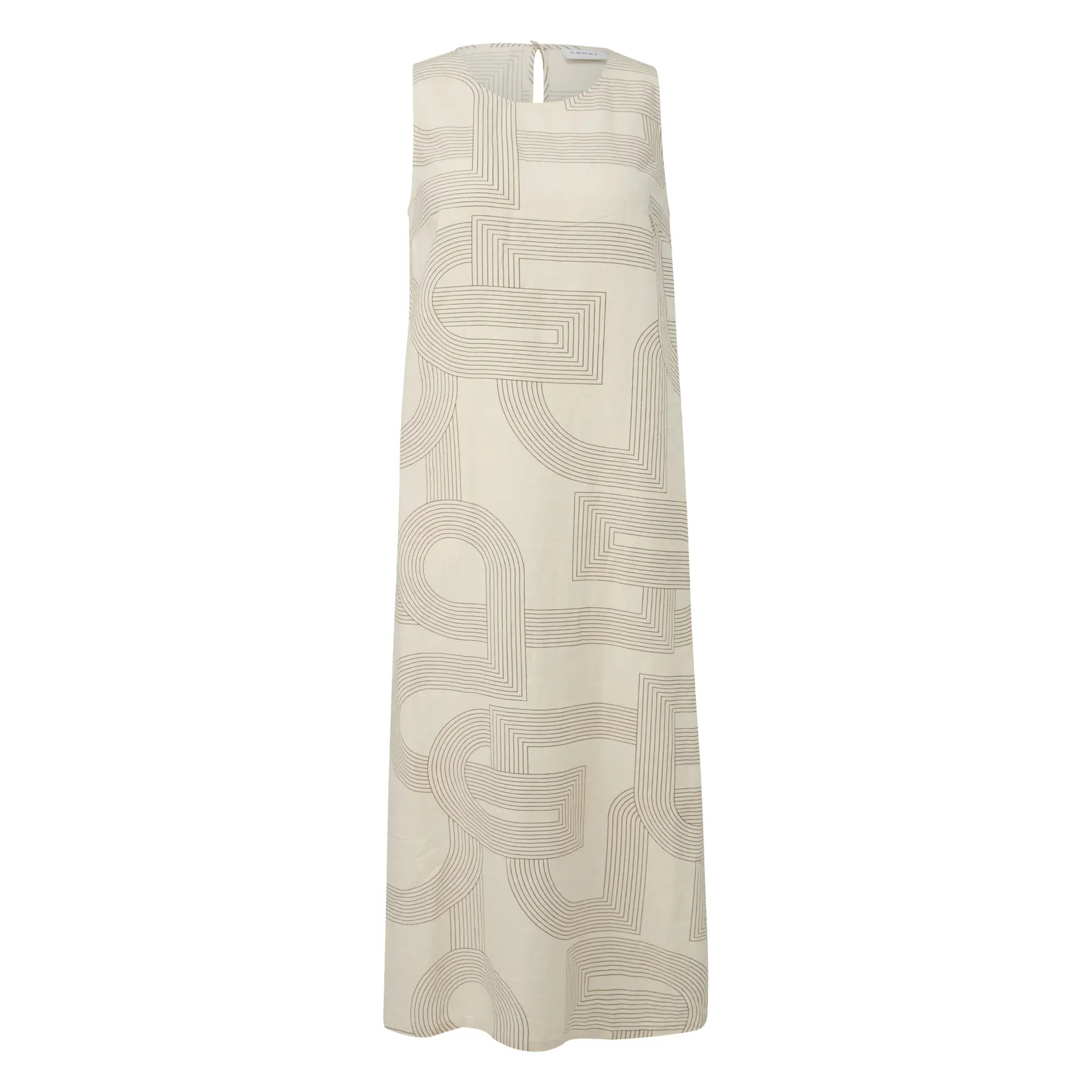 Sleeveless Linen And Lyocell Dress With Print Women Comma