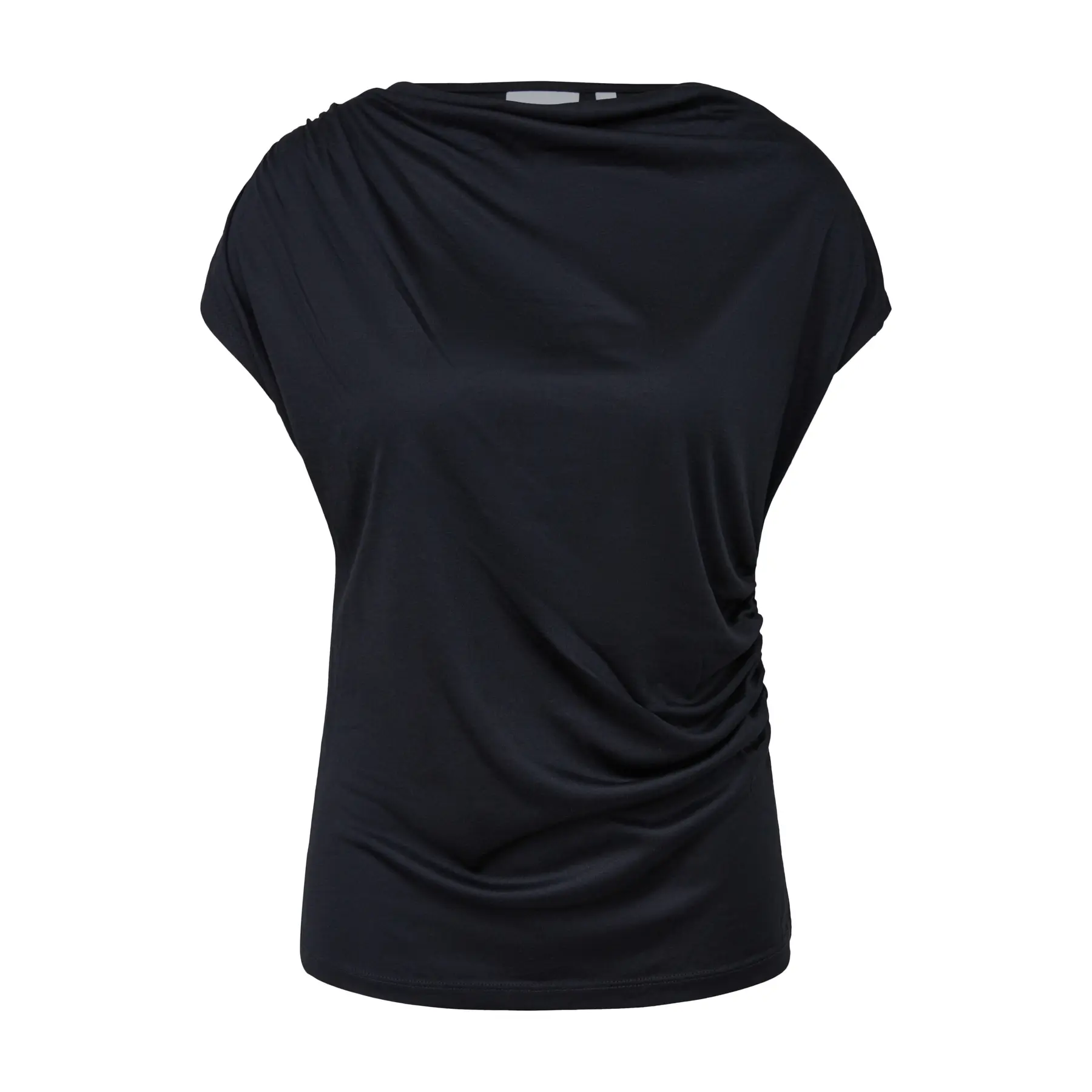 Vrouwelijke Sophisticated Drapé Col Fluid T-shirt COMMA
