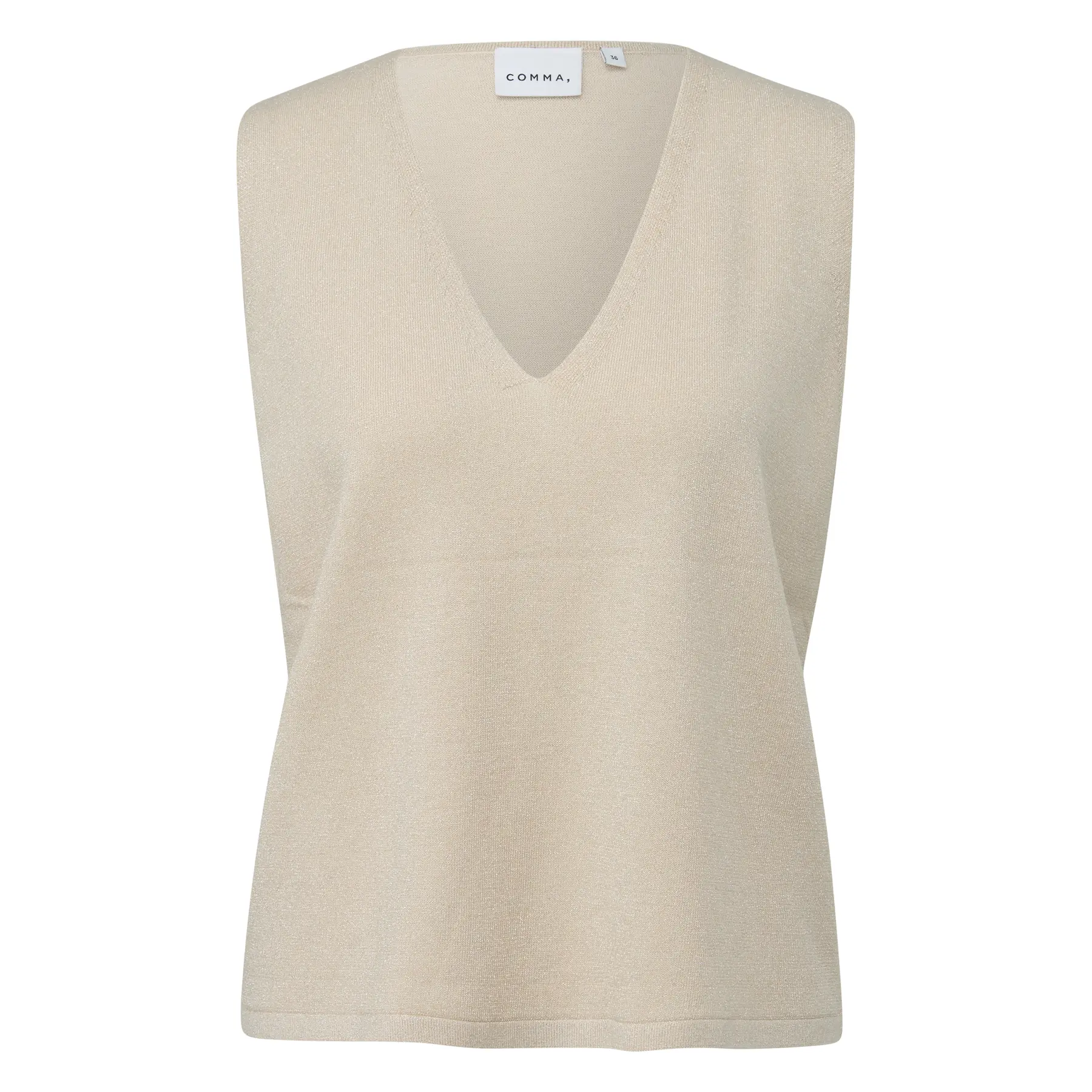 Pull col V senza maniche con riflessi scintillanti donna COMMA