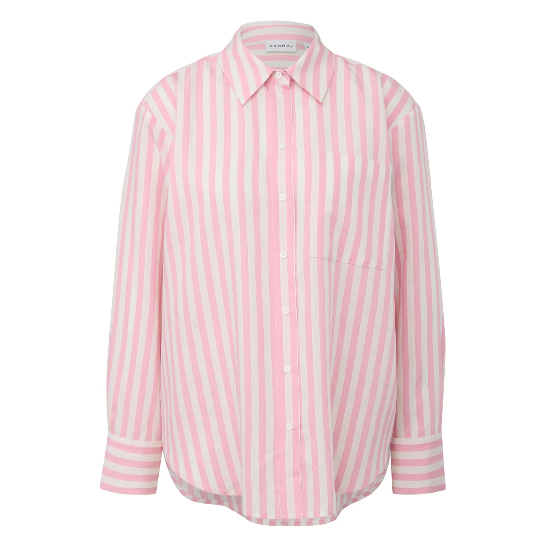 Camicia a righe in viscosa misto colletto donna COMMA