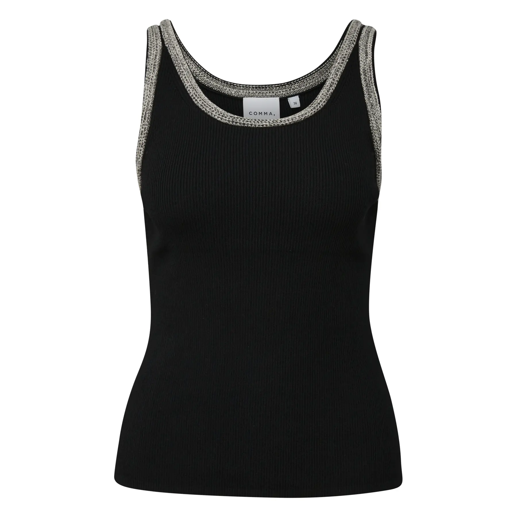 Top in Maglia A Girocollo a Motivi Bohemien Donna COMMA