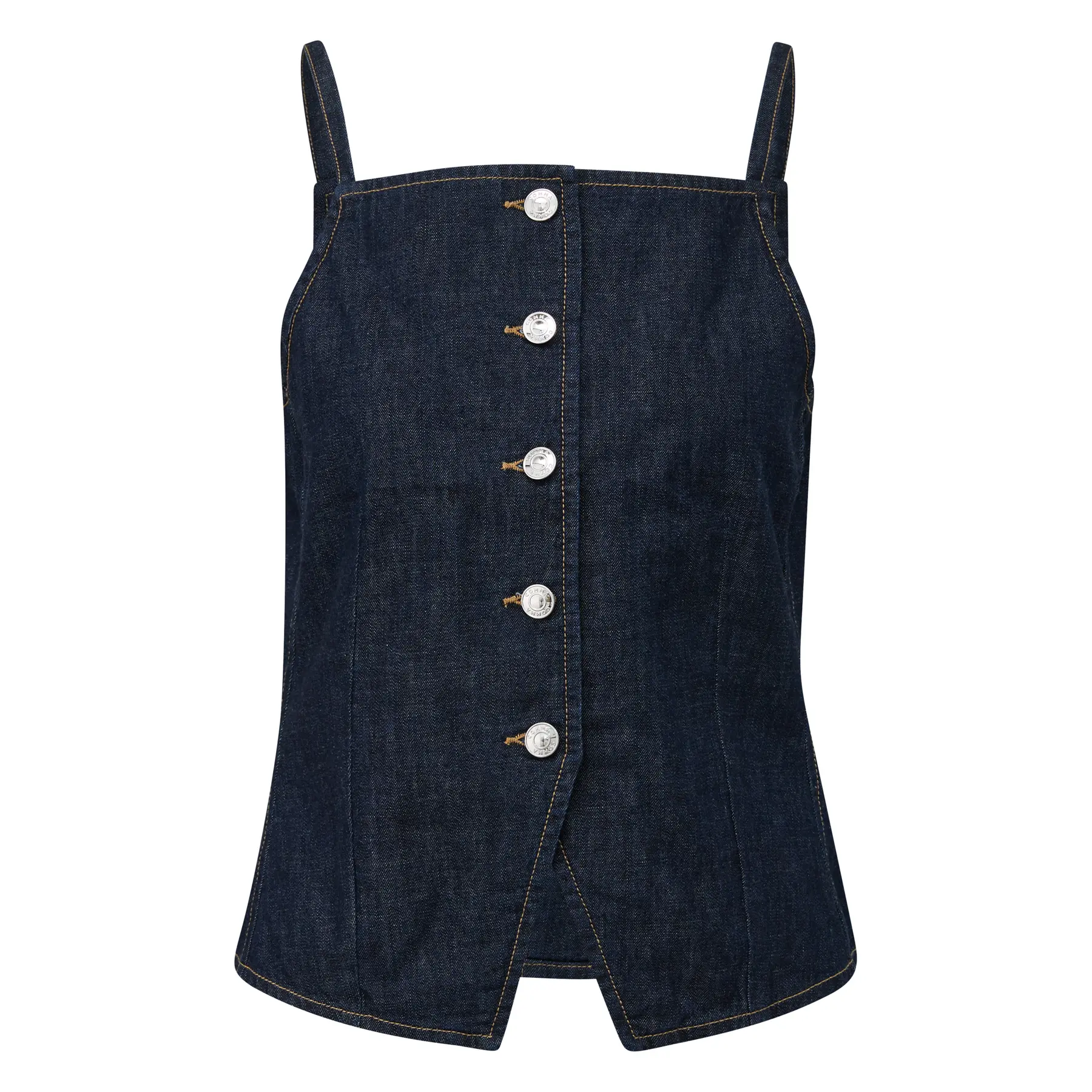 Lichte mouwloze spijkerblouse dames COMMA