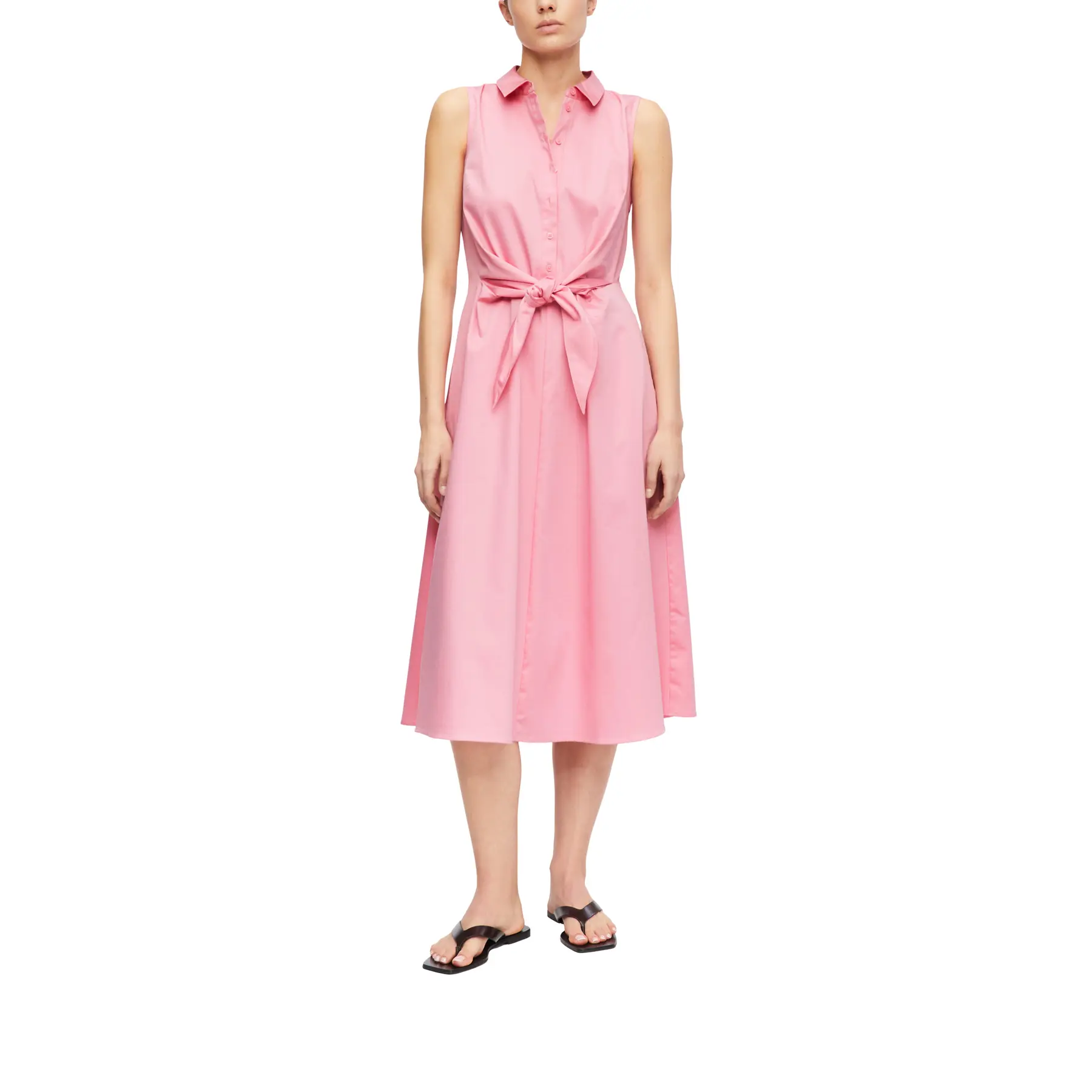 Robe chemise senza maniche in popeline di cotone donna COMMA