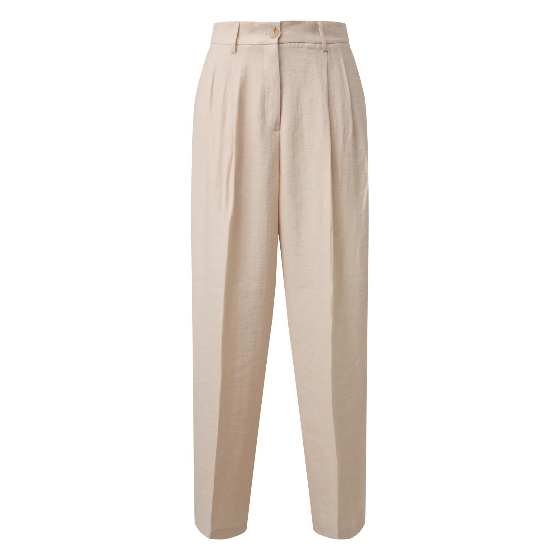 Pantaloni da costume alla caviglia in lino e viscosa misti donna COMMA