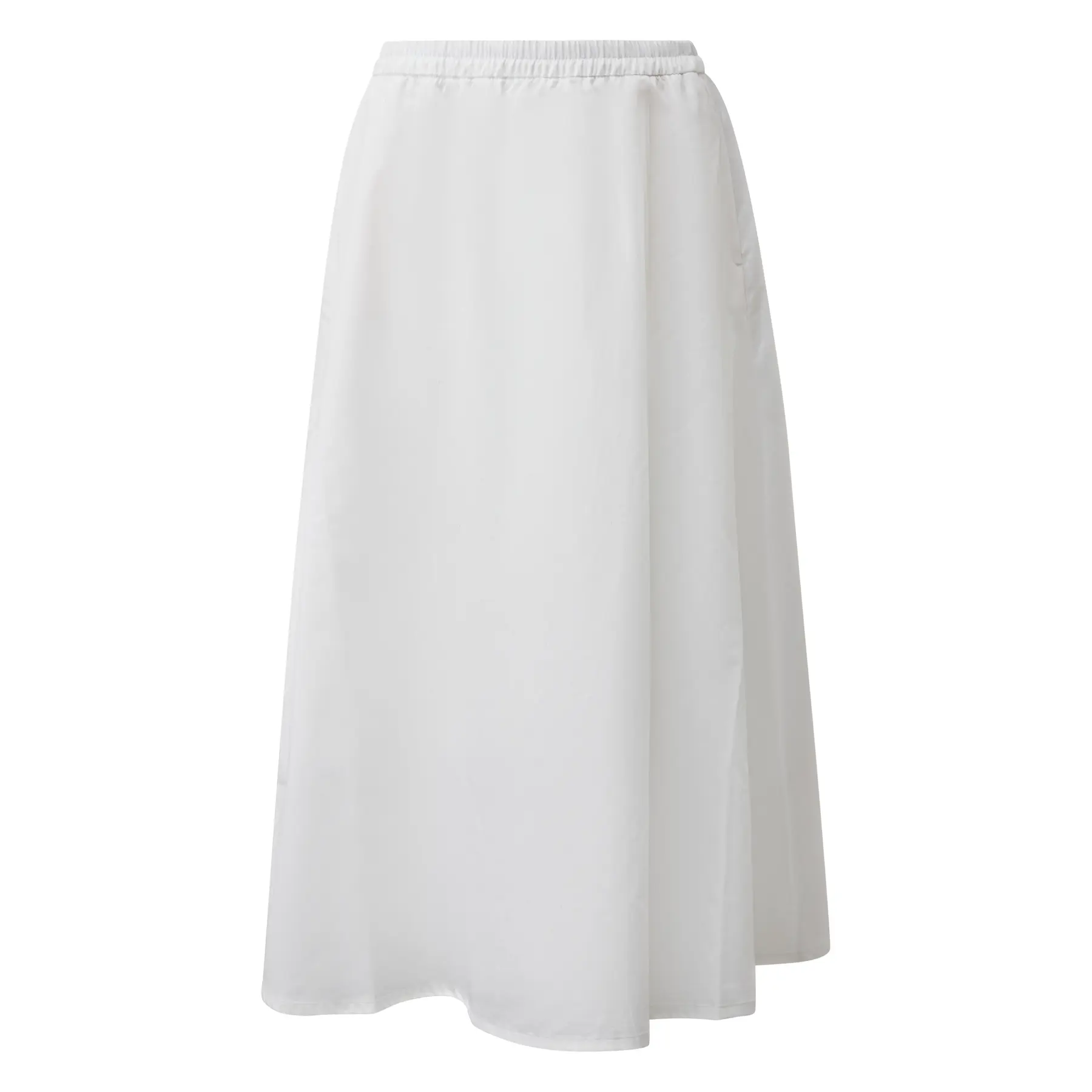 Gonna midi in popeline elasticizzato a ruota con tasche italiane donna COMMA