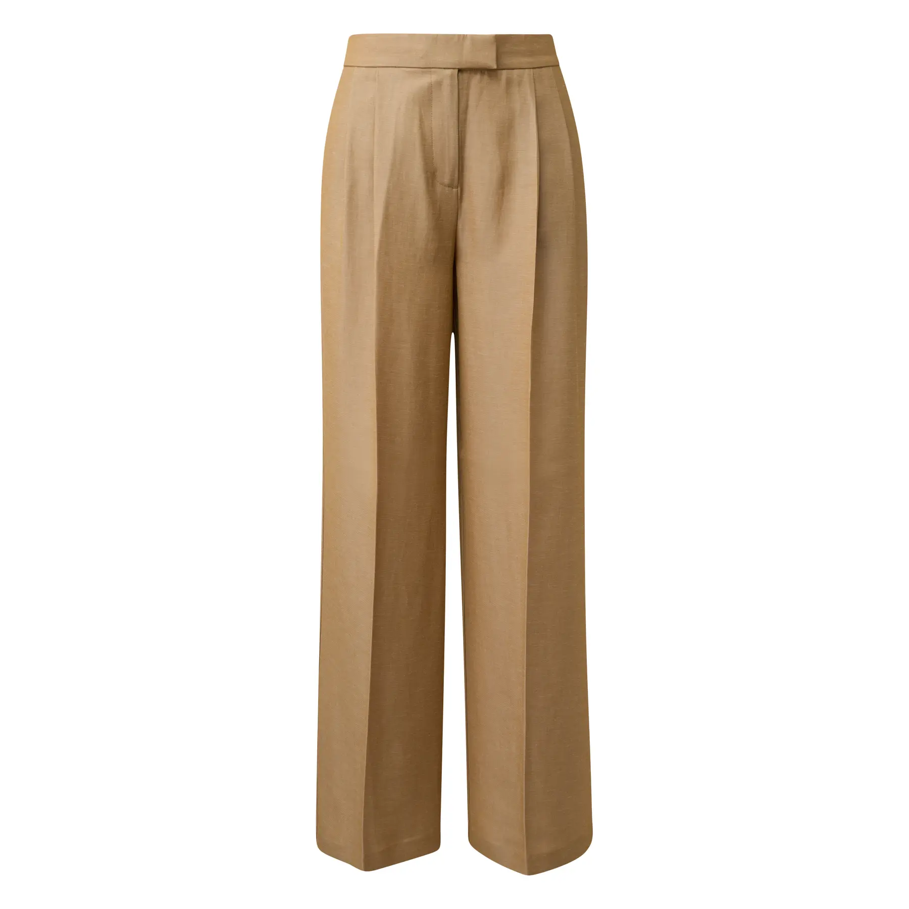 Pantaloni da costume larghi in misto lino con pieghe e pince donna COMMA