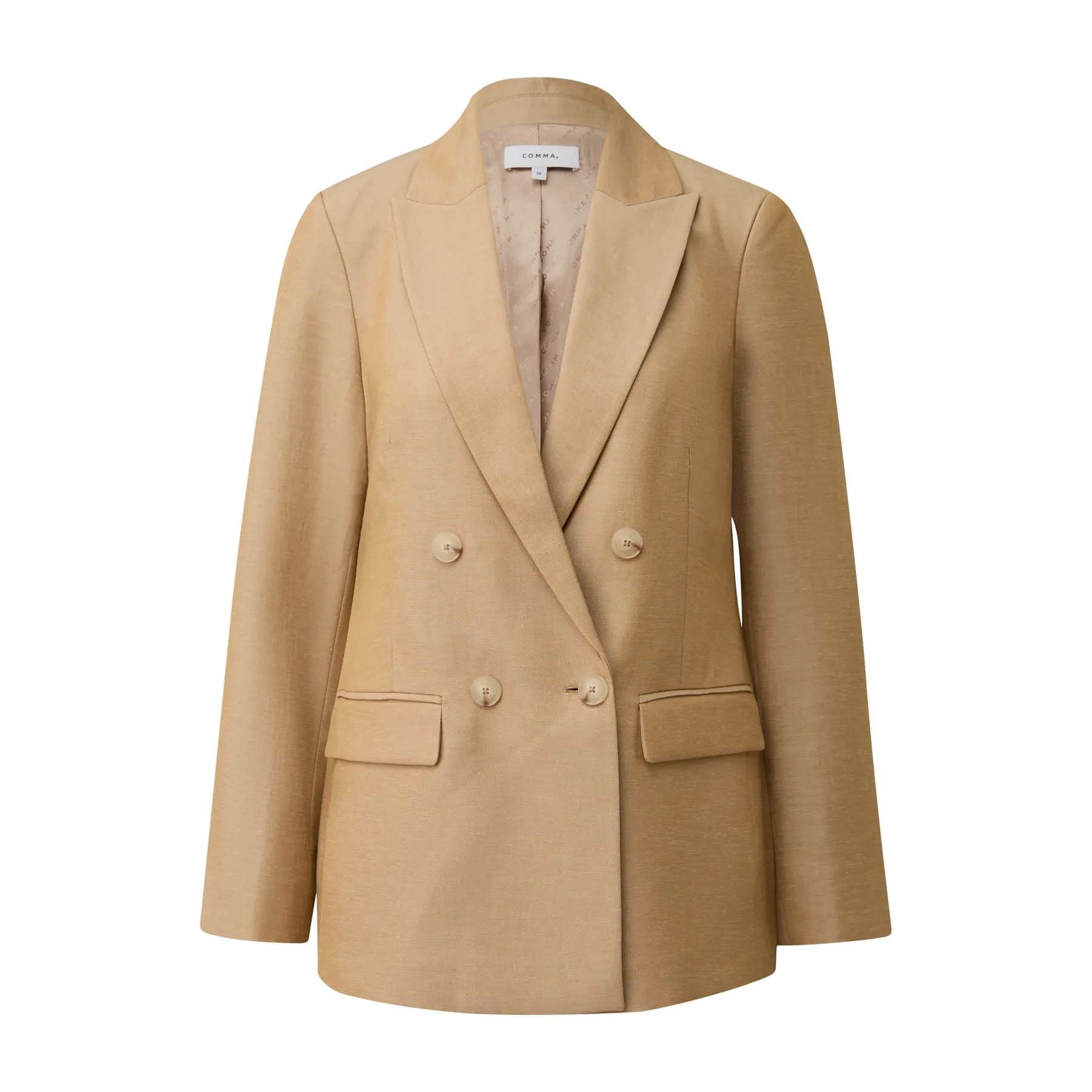 Strukturiertes Blazer aus Leinen Lyocell Damen COMMA