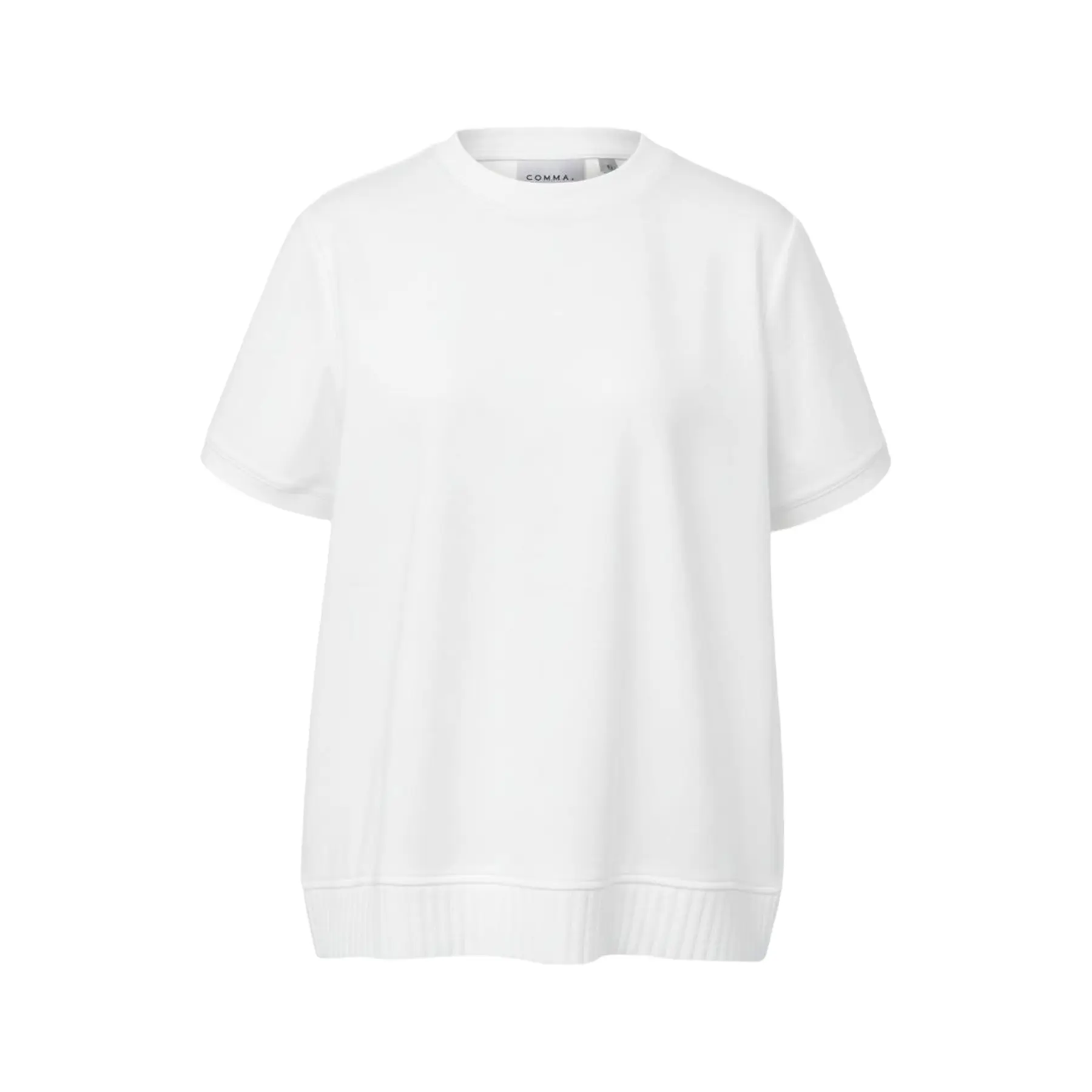 T-shirt girocollo in jersey di cotone a taglio trapezoidale girocollo donna COMMA