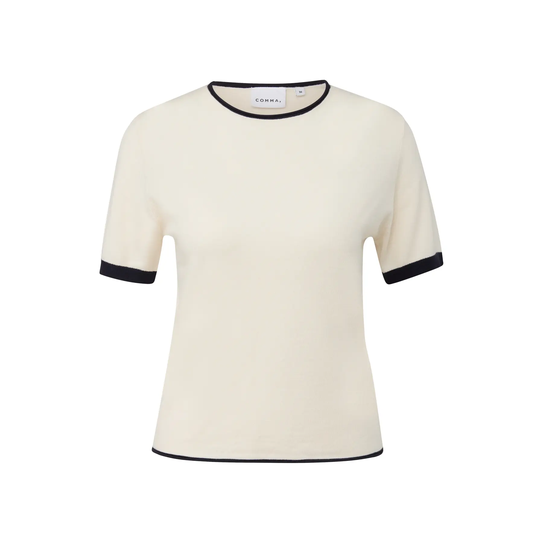 T-shirt a girocollo in maglia fine donna COMMA