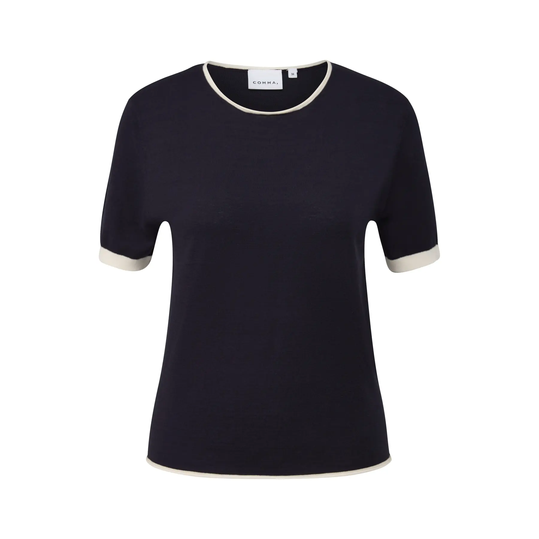 T-shirt a girocollo in maglia fine donna COMMA