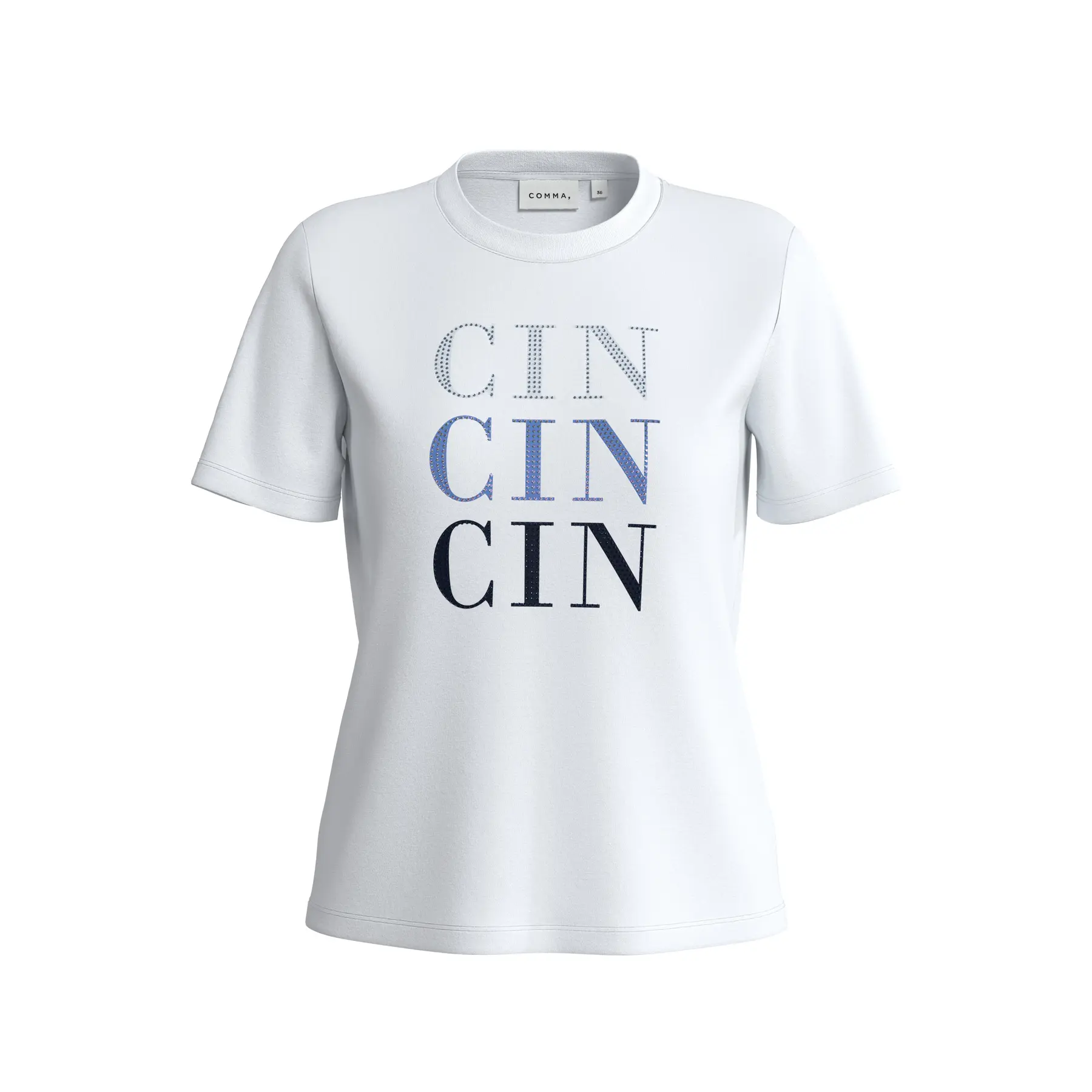 T-shirt a girocollo in jersey taglio classico donna COMMA