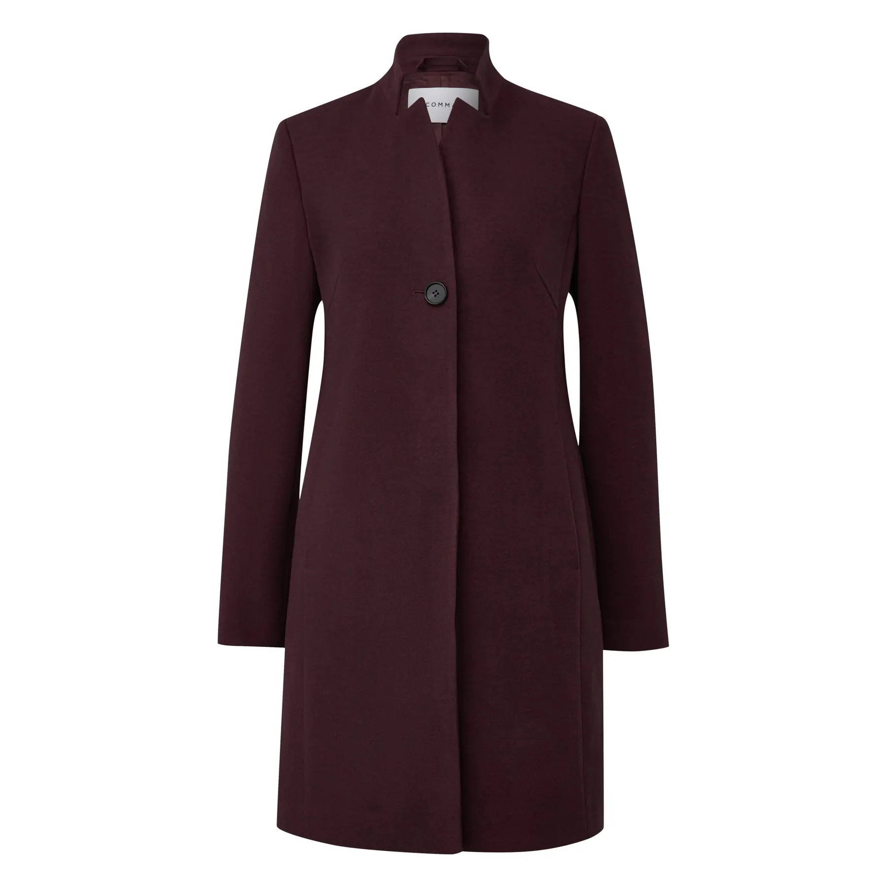 Damen taillierter Blazer-Mantel aus Viskose-Mischung mit Stehkragen COMMA