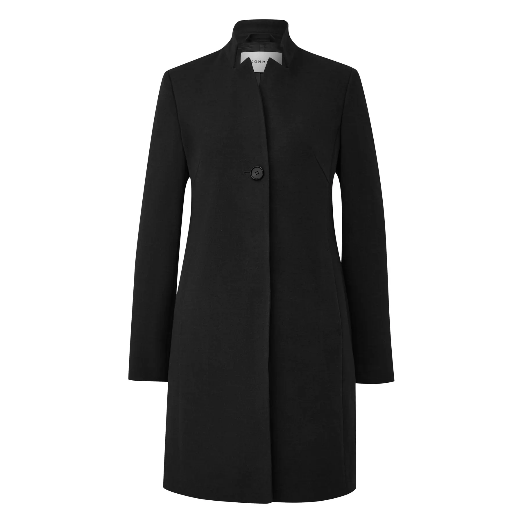 Damen taillierter Blazer-Mantel aus Viskose-Mischung mit Stehkragen COMMA