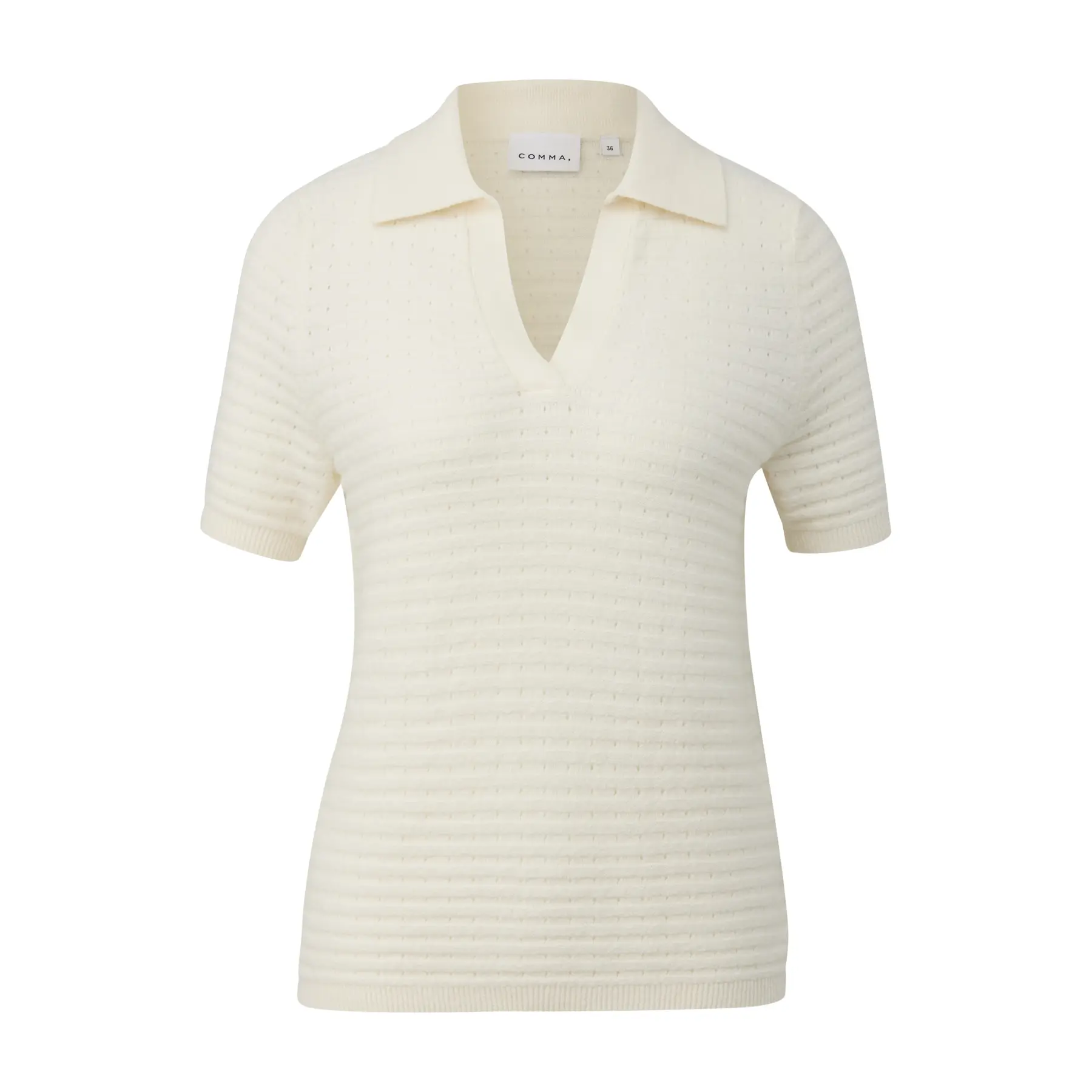 Polo a righe con colletto donna COMMA