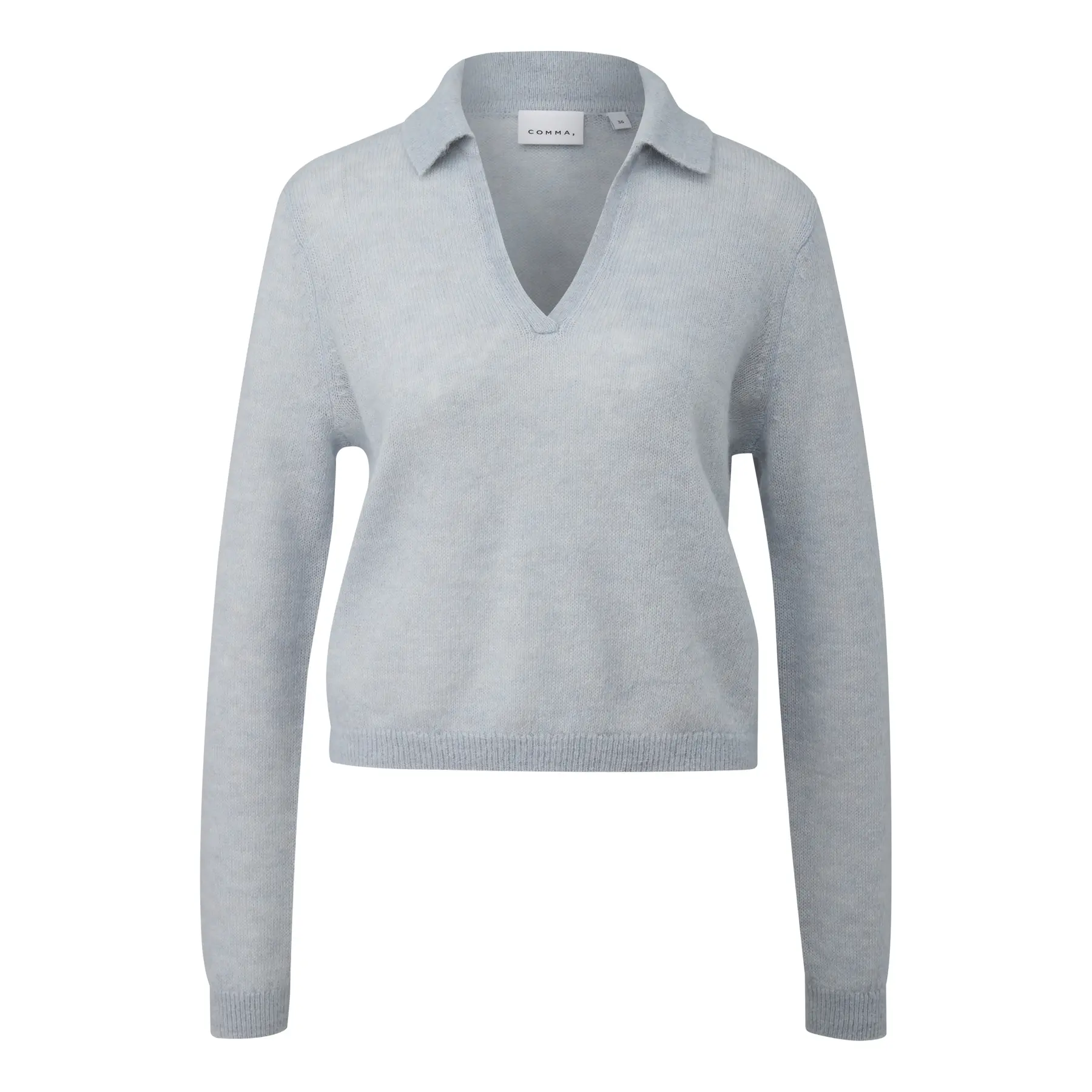 Pull col polo leggero in misto alpaca donna COMMA