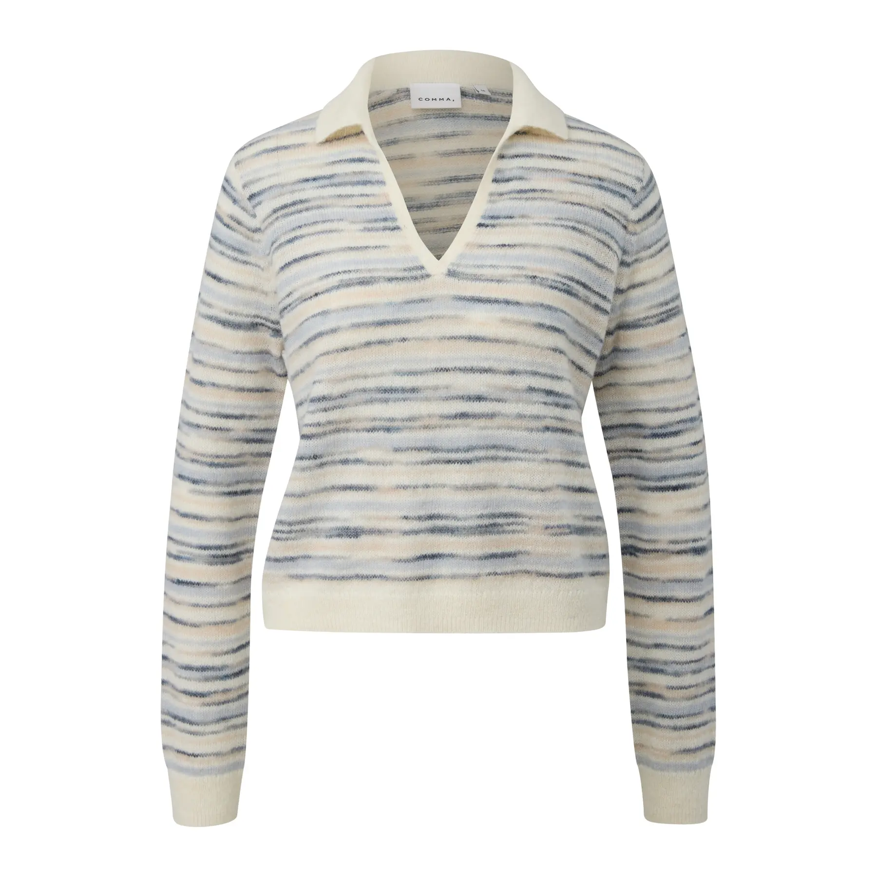 Pull col polo in misto alpaca donna COMMA