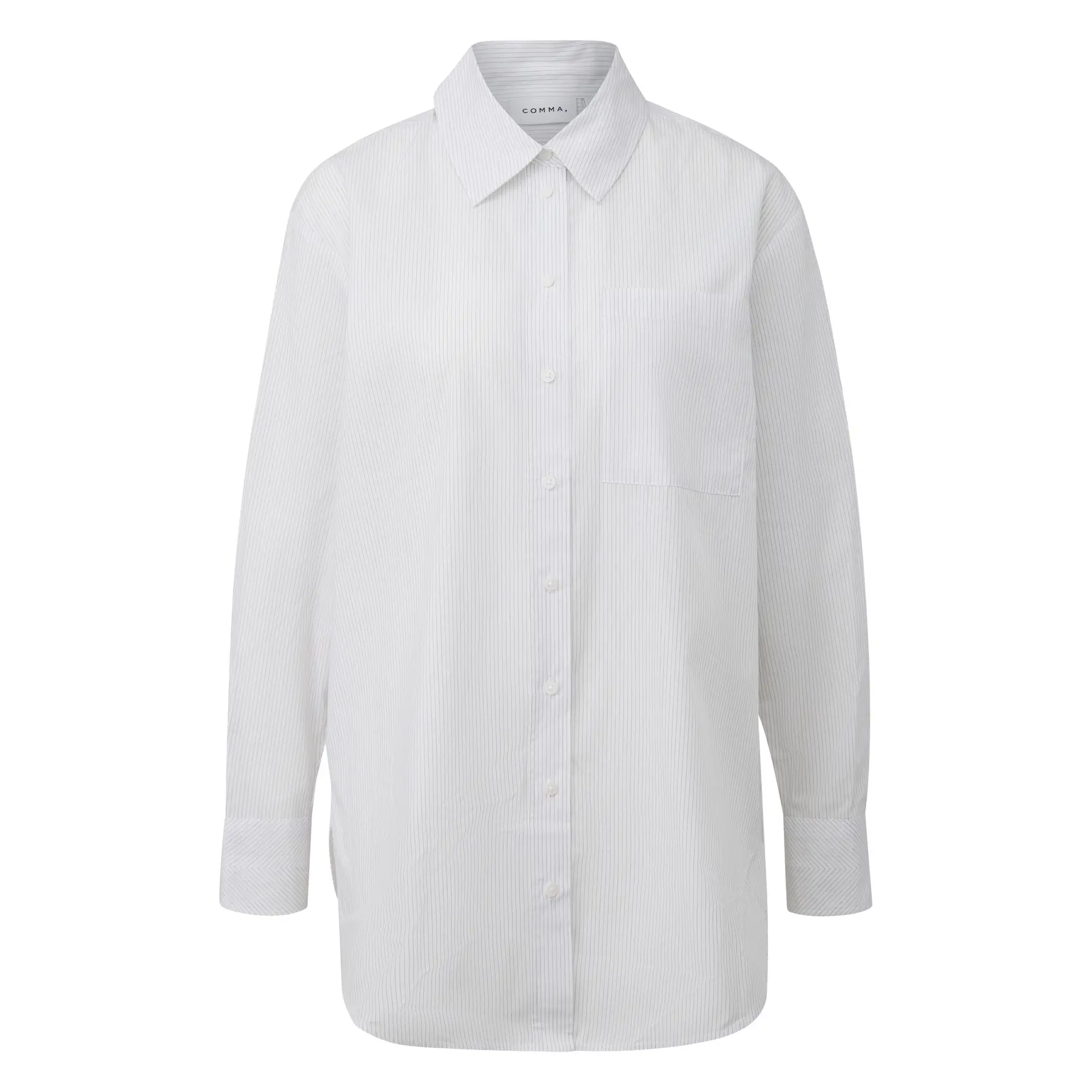 Camicia a maniche lunghe a righe in popeline donna COMMA