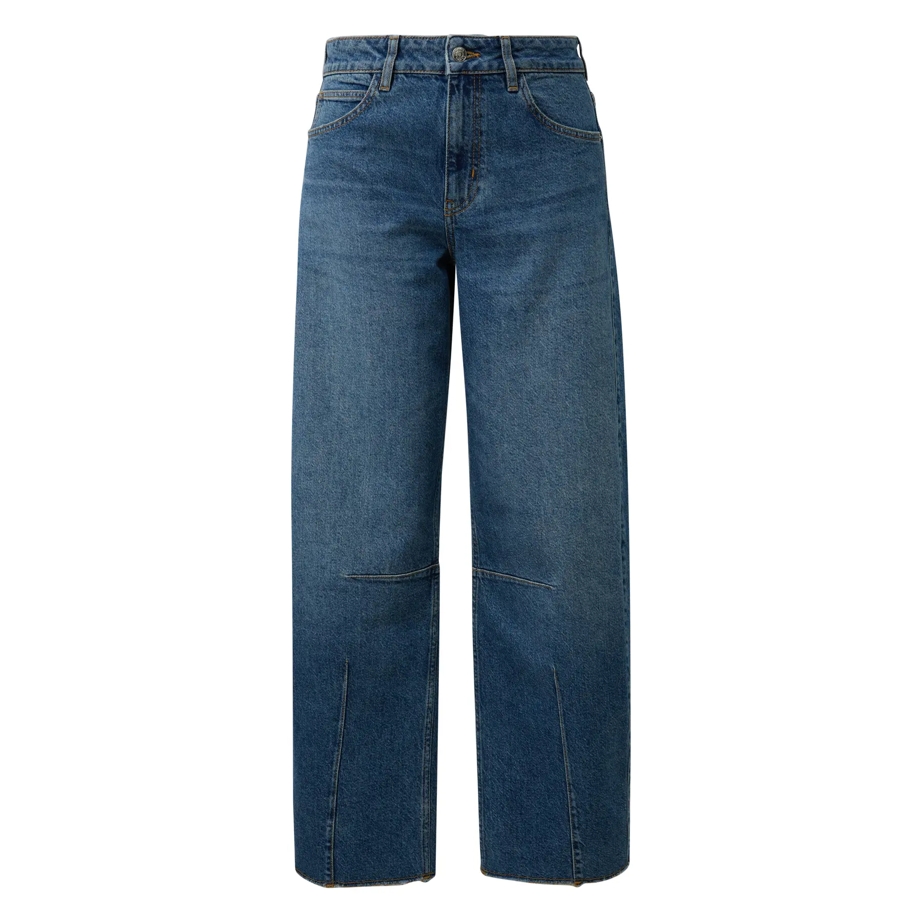 Tapered Jeans mit ausgefranstem Saum mittelhoch für Damen COMMA