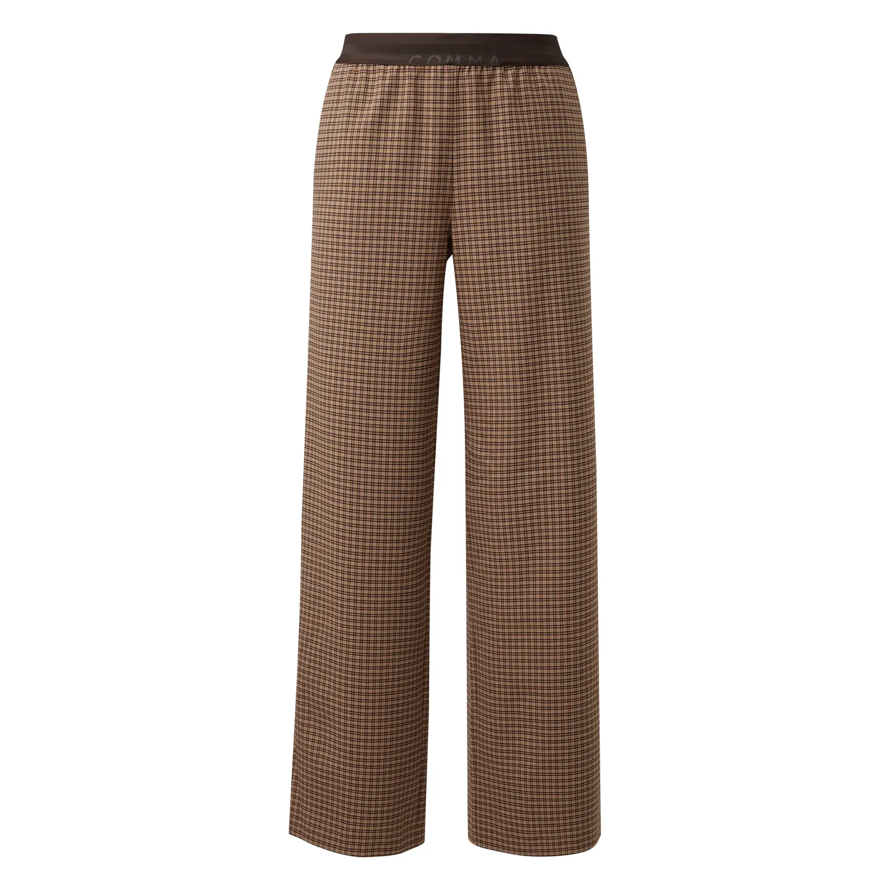 Vlotte broek met ruitpatroon en elastische taille voor dames COMMA