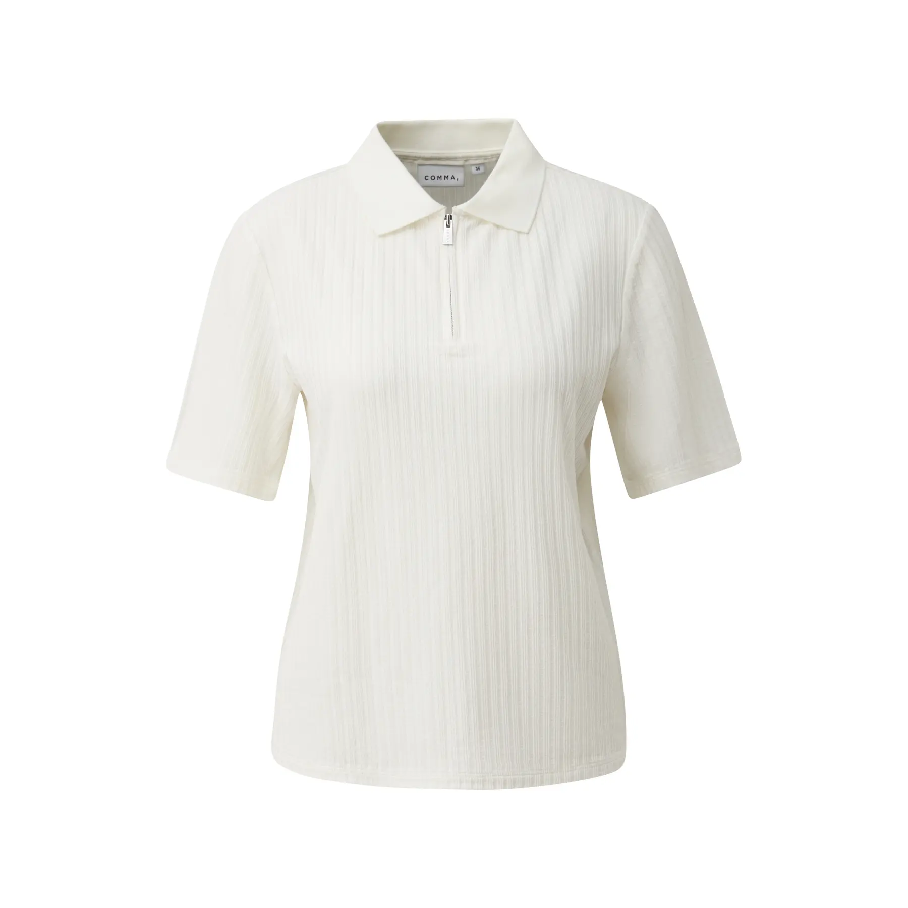 Damen Poloshirt aus weichem Ripp-Jersey COMMA